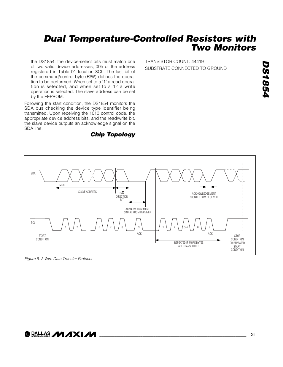 Chip topology | Rainbow Electronics DS1854 User Manual | Page 21 / 22