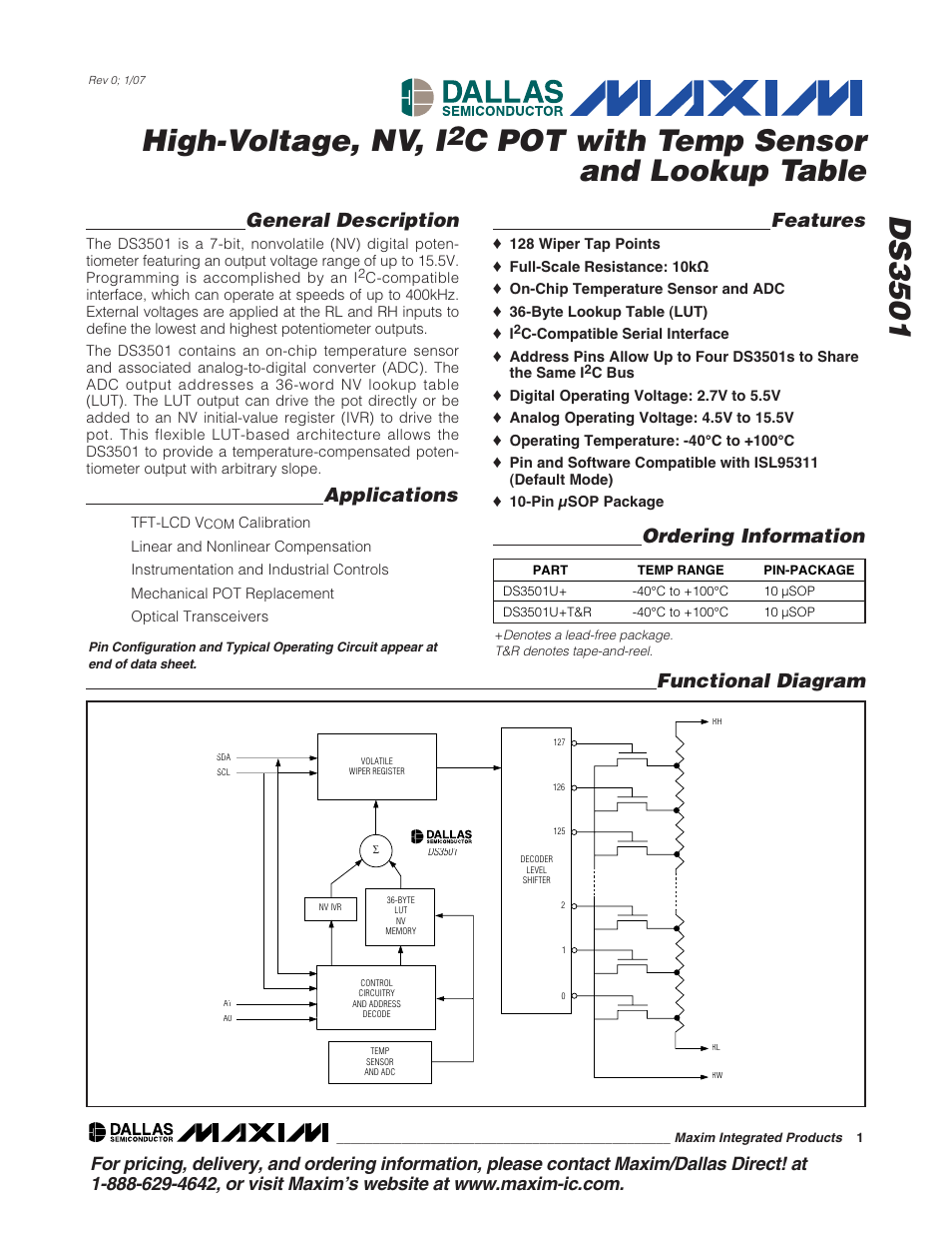 Rainbow Electronics DS3501 User Manual | 14 pages