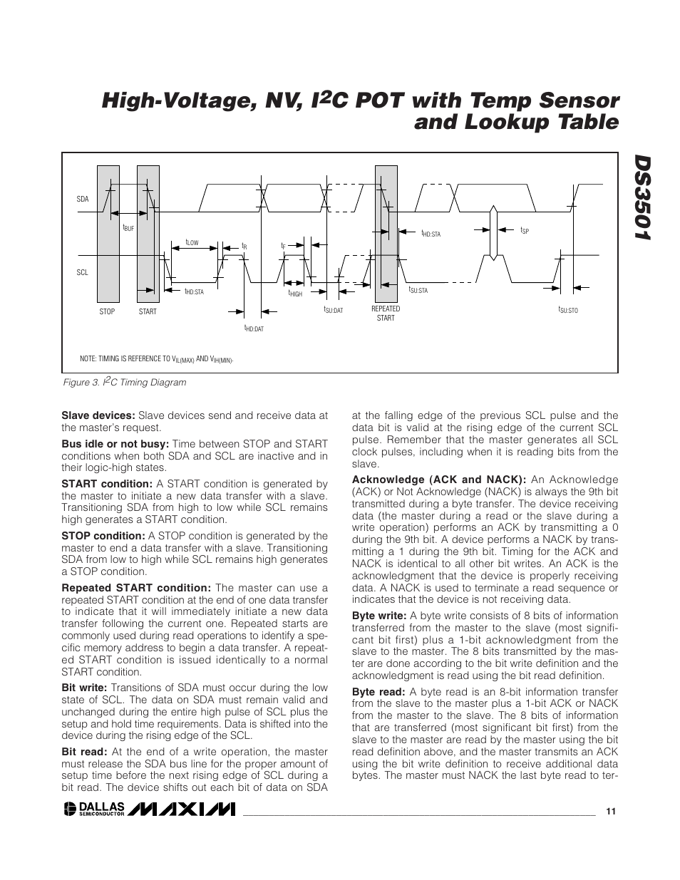 Ds3501 high-voltage, nv, i, C pot with temp sensor and lookup table | Rainbow Electronics DS3501 User Manual | Page 11 / 14
