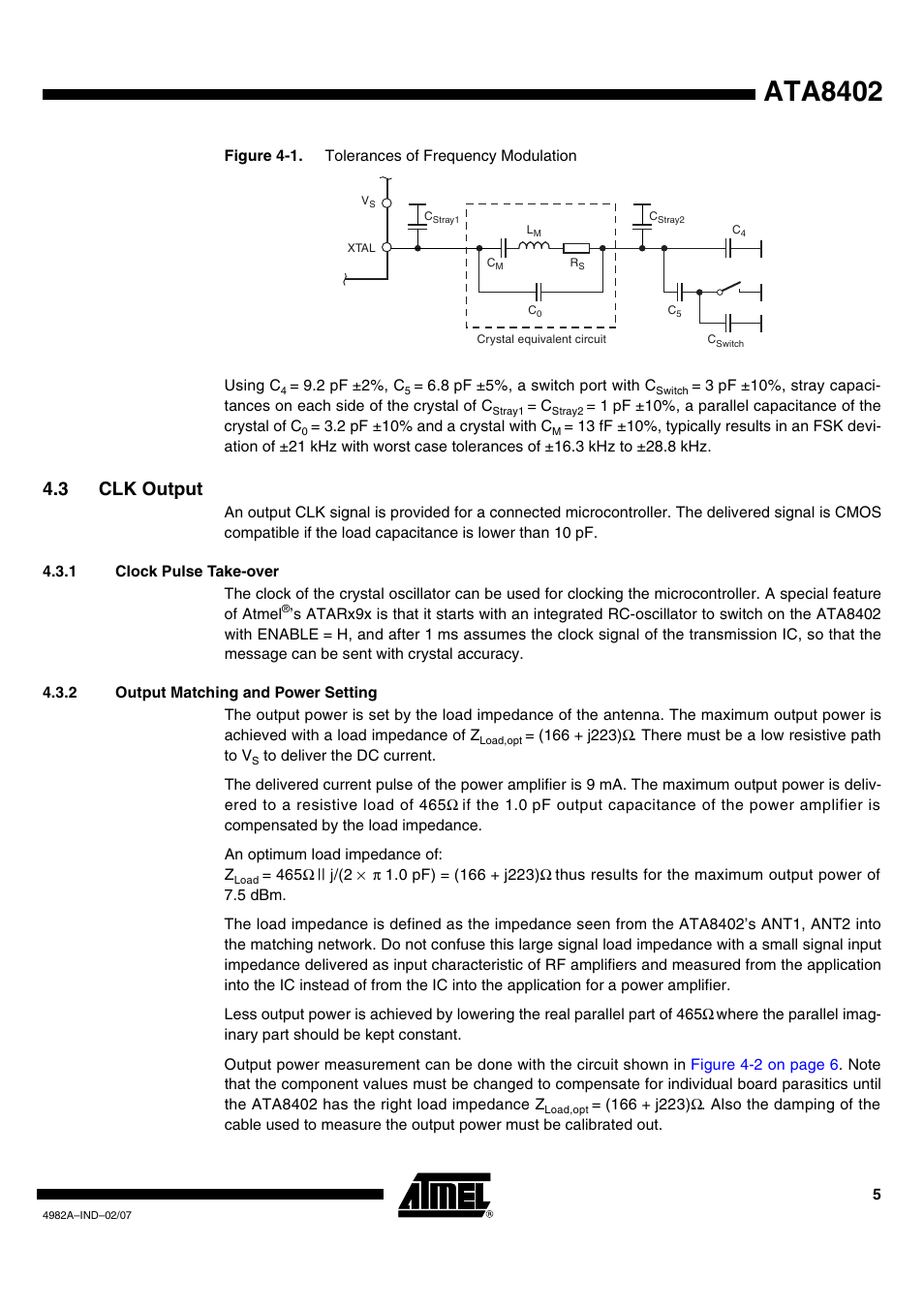 Ata8402, 3 clk output | Rainbow Electronics ATA8402 User Manual | Page 5 / 12