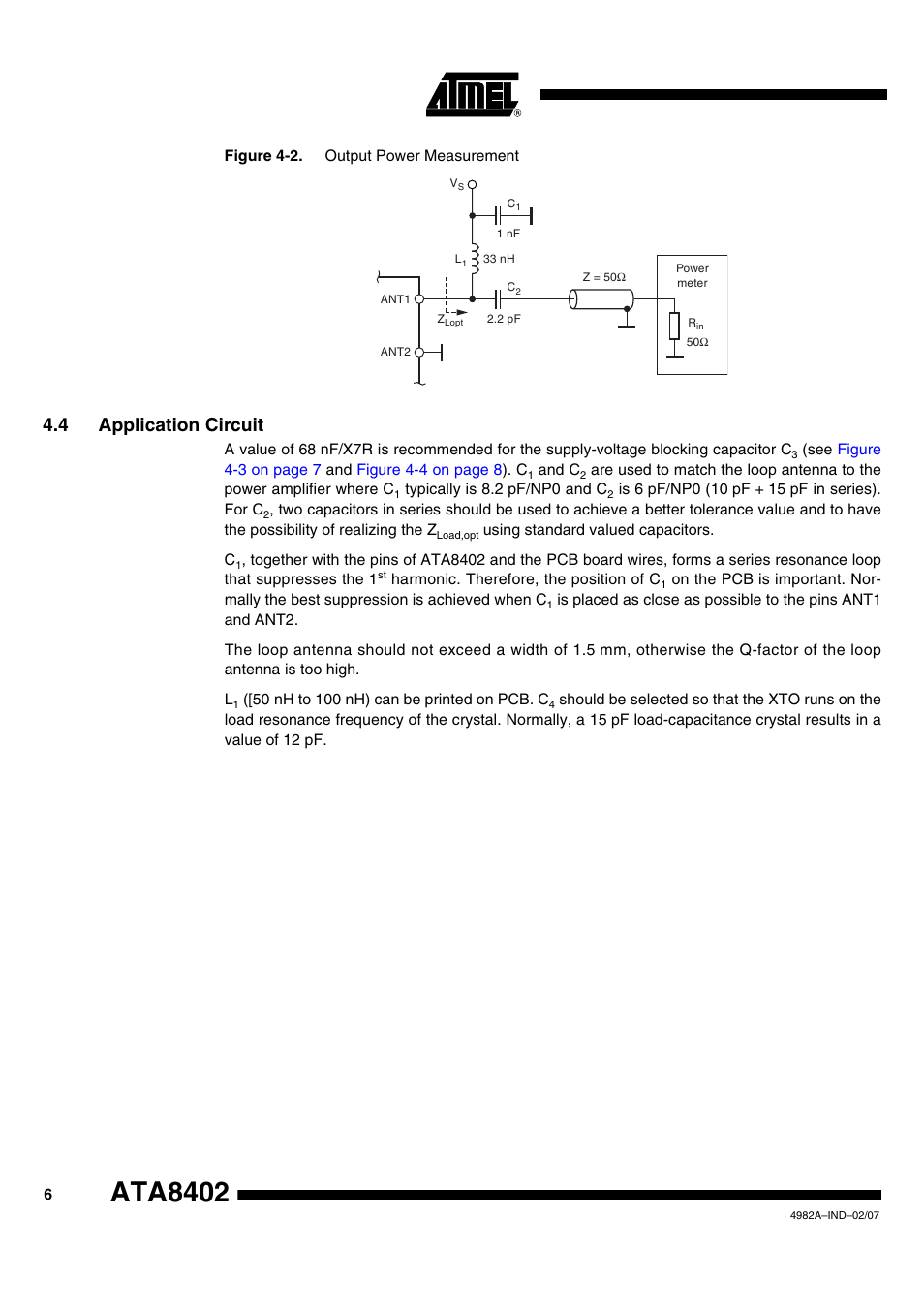 Ata8402, 4 application circuit | Rainbow Electronics ATA8402 User Manual | Page 6 / 12