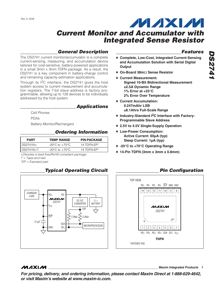 Rainbow Electronics DS2741 User Manual | 9 pages