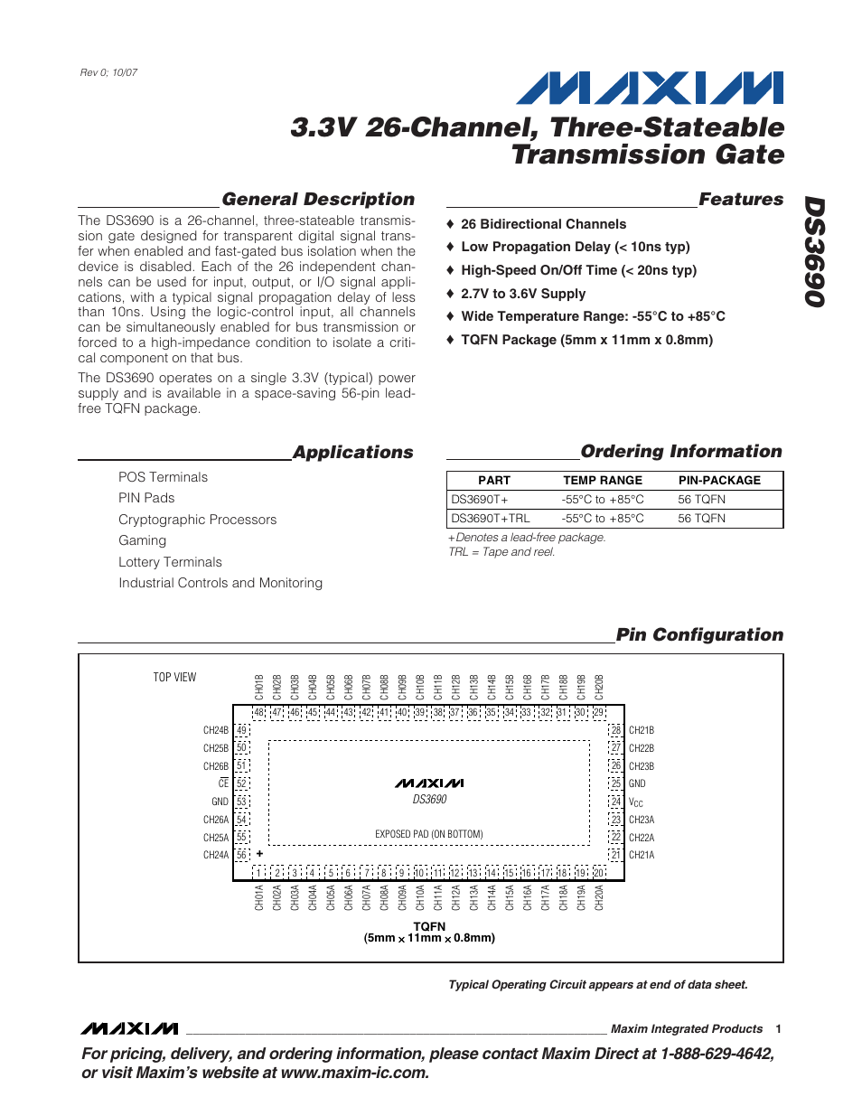 Rainbow Electronics DS3690 User Manual | 7 pages