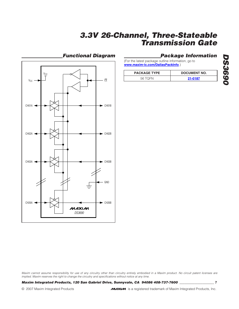 Functional diagram package information | Rainbow Electronics DS3690 User Manual | Page 7 / 7
