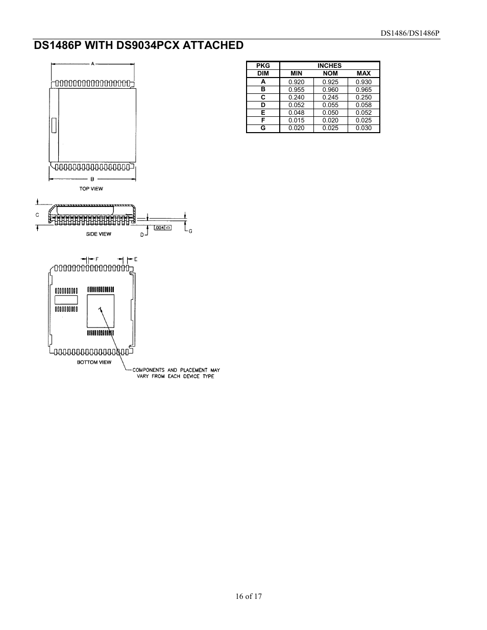 Rainbow Electronics DS1486P User Manual | Page 16 / 17