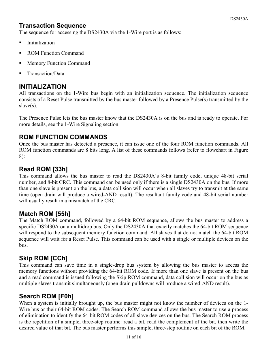 Rainbow Electronics DS2430A User Manual | Page 11 / 16