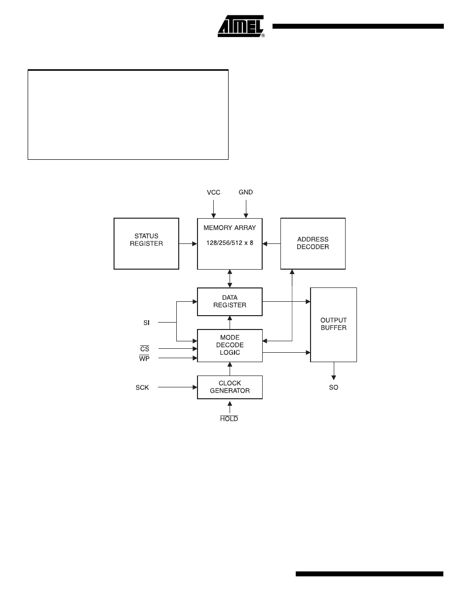 Block diagram, Block diagram absolute maximum ratings | Rainbow Electronics AT25040A User Manual | Page 2 / 18