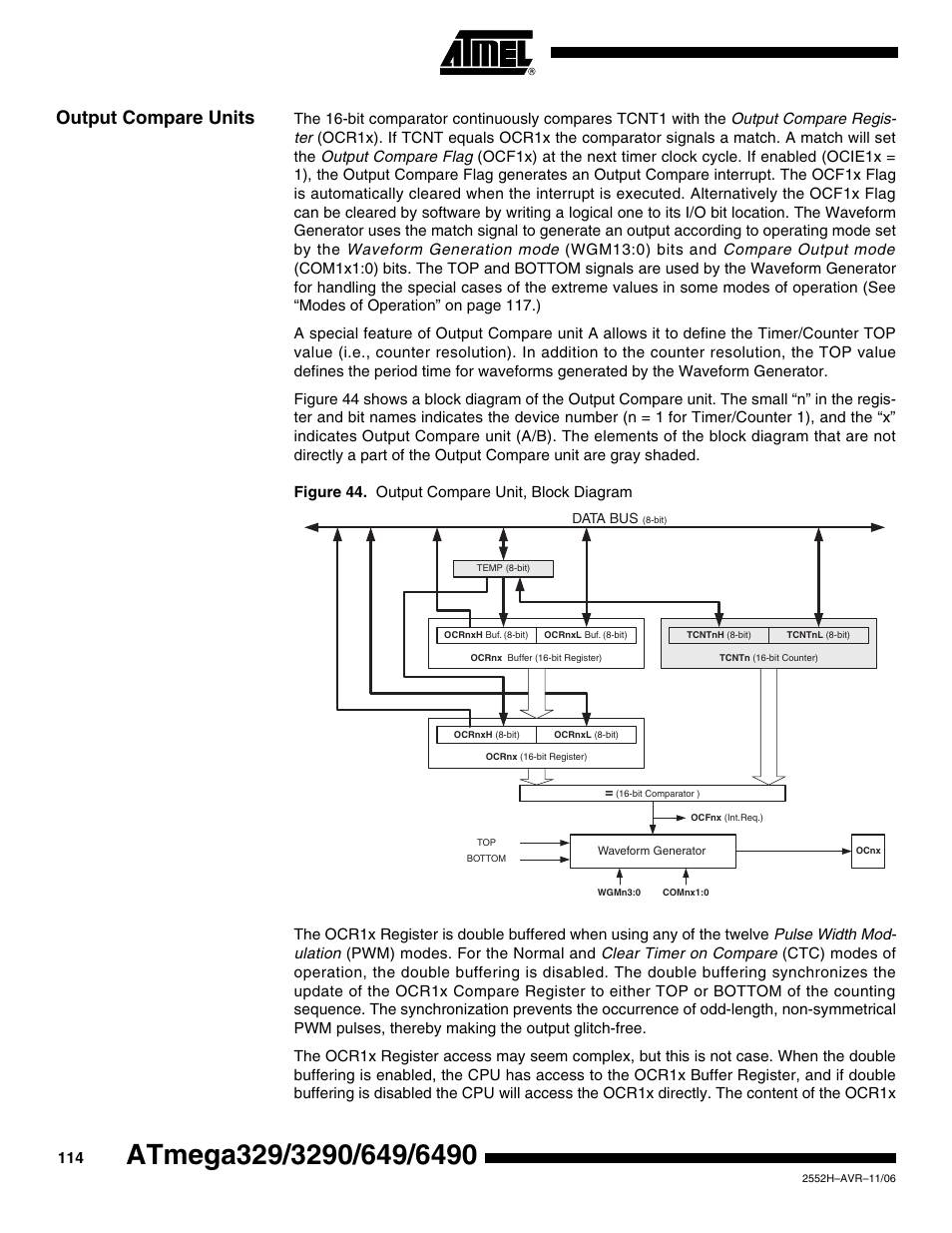 Output compare units | Rainbow Electronics ATmega3290P_V User Manual | Page 114 / 375