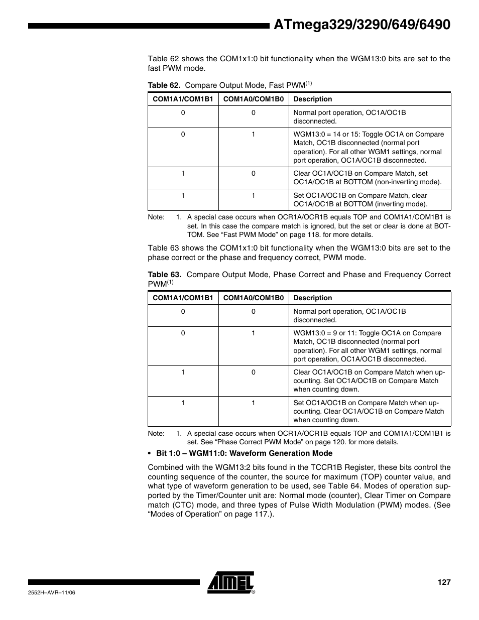 Rainbow Electronics ATmega3290P_V User Manual | Page 127 / 375