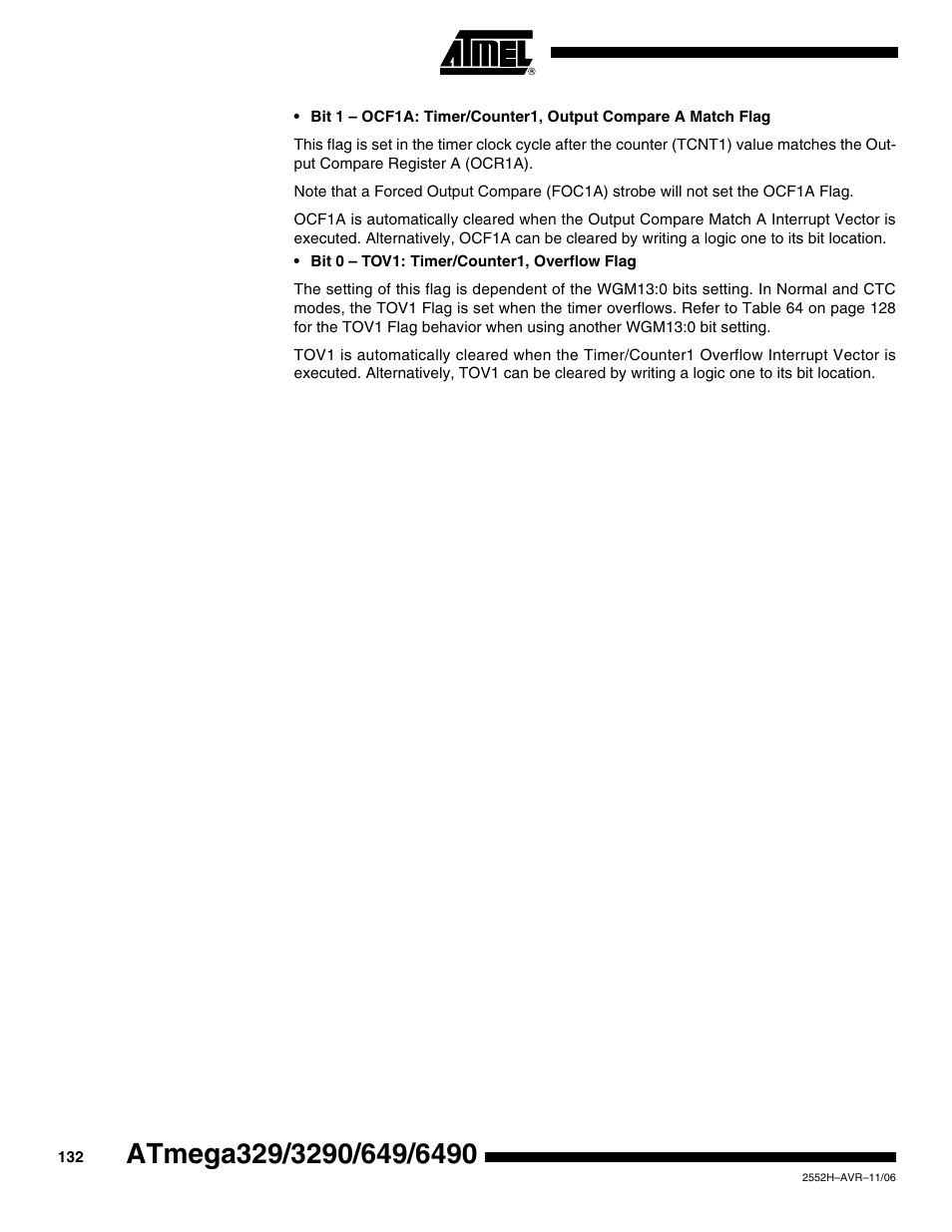 Rainbow Electronics ATmega3290P_V User Manual | Page 132 / 375