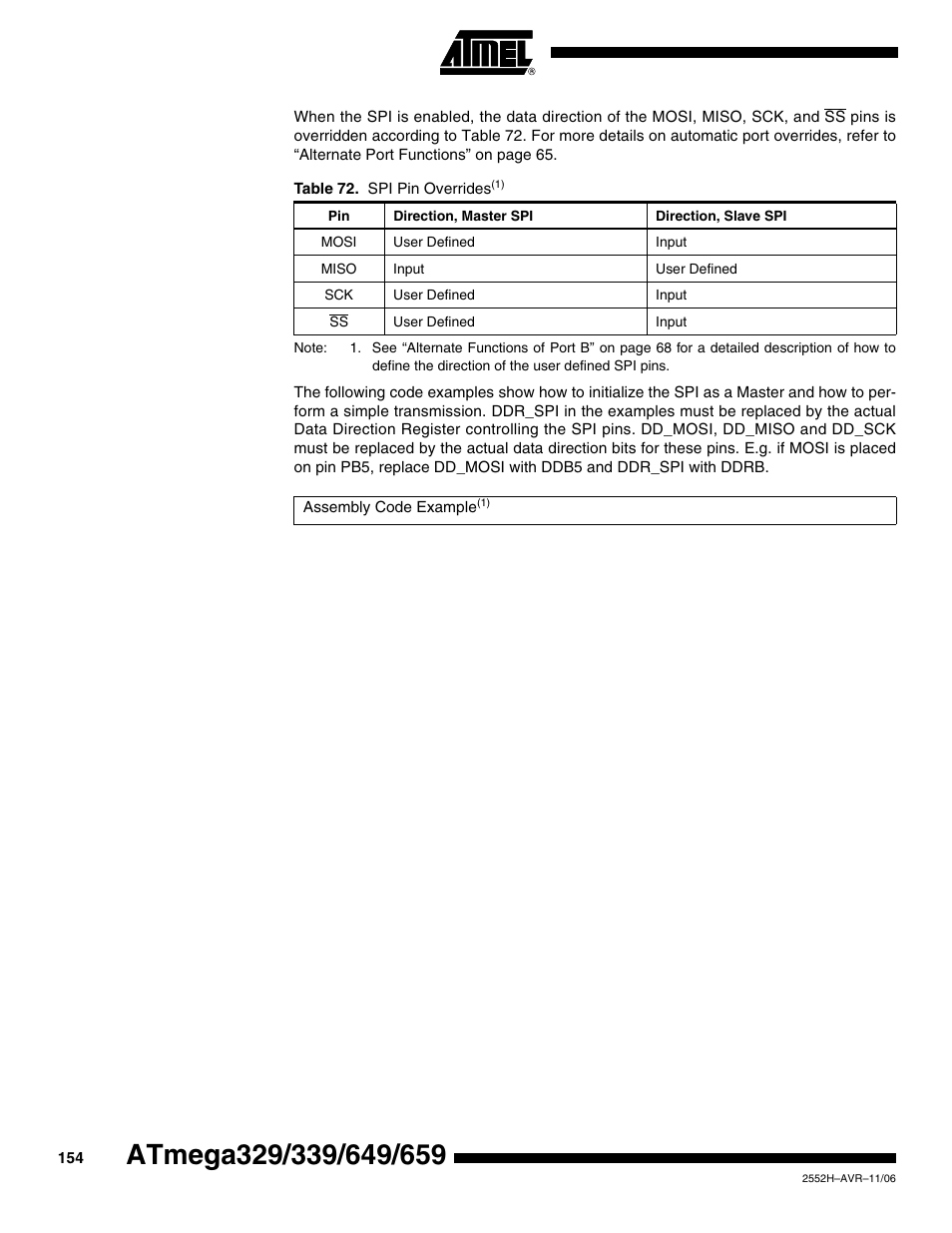Rainbow Electronics ATmega3290P_V User Manual | Page 154 / 375