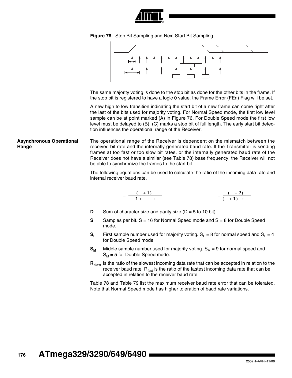 Asynchronous operational range | Rainbow Electronics ATmega3290P_V User Manual | Page 176 / 375