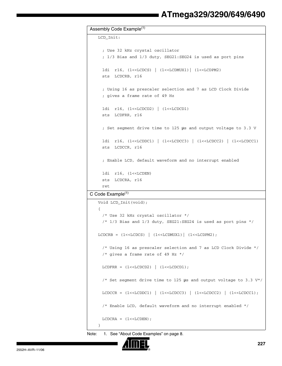 Rainbow Electronics ATmega3290P_V User Manual | Page 227 / 375