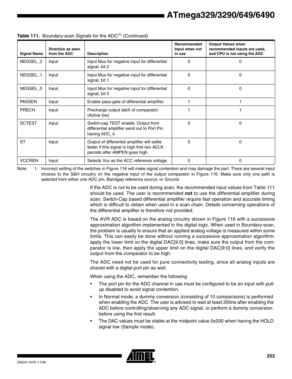 Rainbow Electronics ATmega3290P_V User Manual | Page 253 / 375