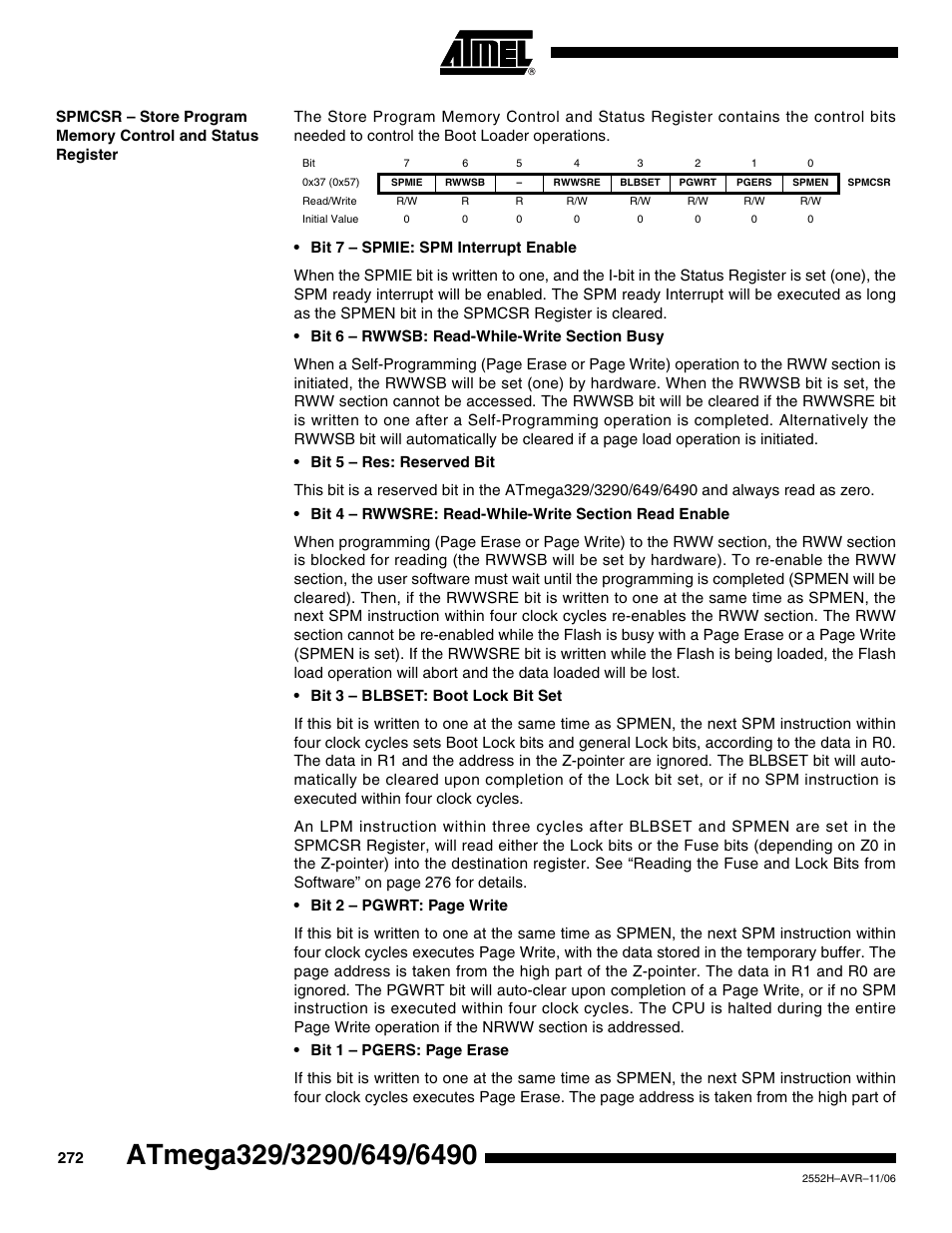 Rainbow Electronics ATmega3290P_V User Manual | Page 272 / 375