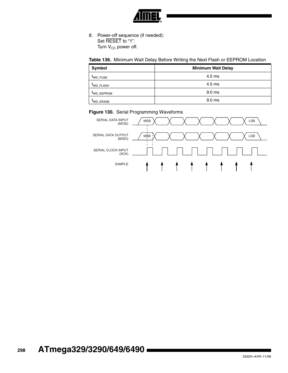 Rainbow Electronics ATmega3290P_V User Manual | Page 298 / 375