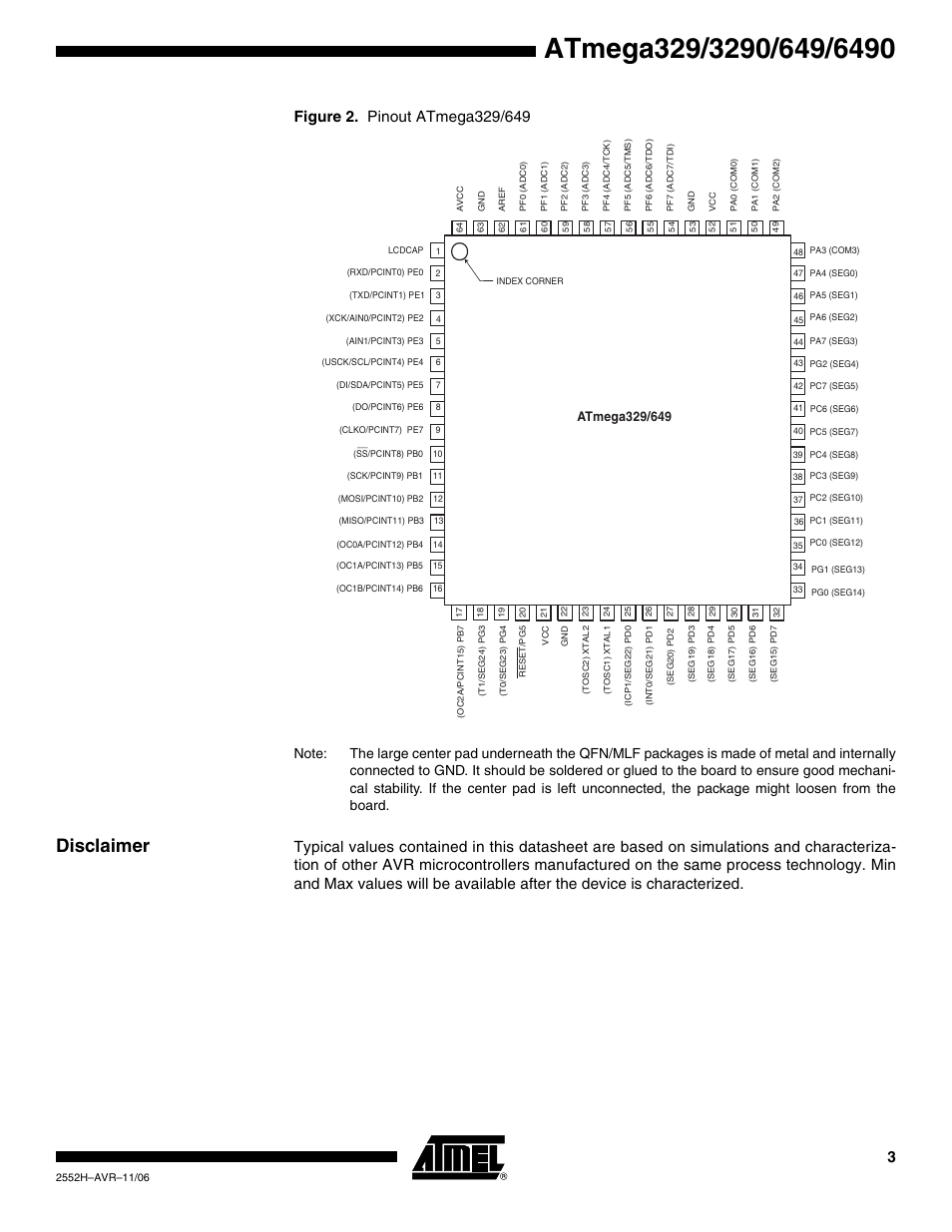 Disclaimer | Rainbow Electronics ATmega3290P_V User Manual | Page 3 / 375