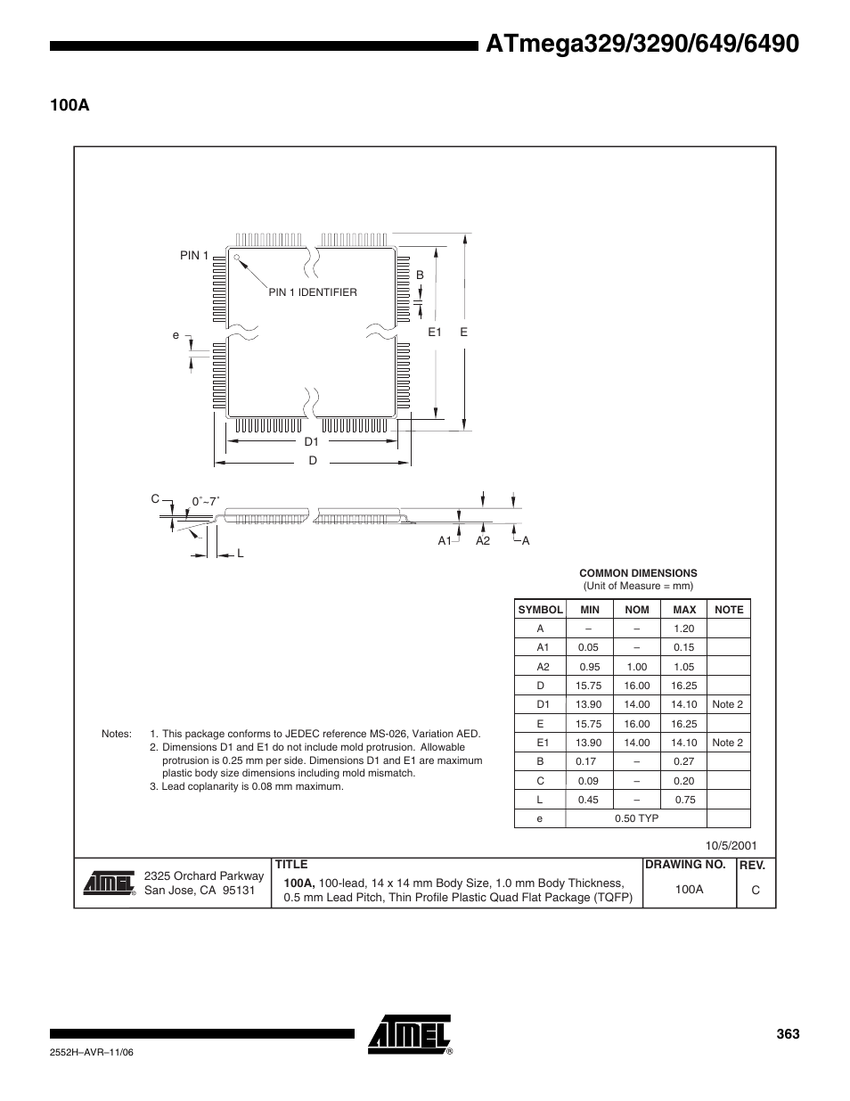 100a | Rainbow Electronics ATmega3290P_V User Manual | Page 363 / 375