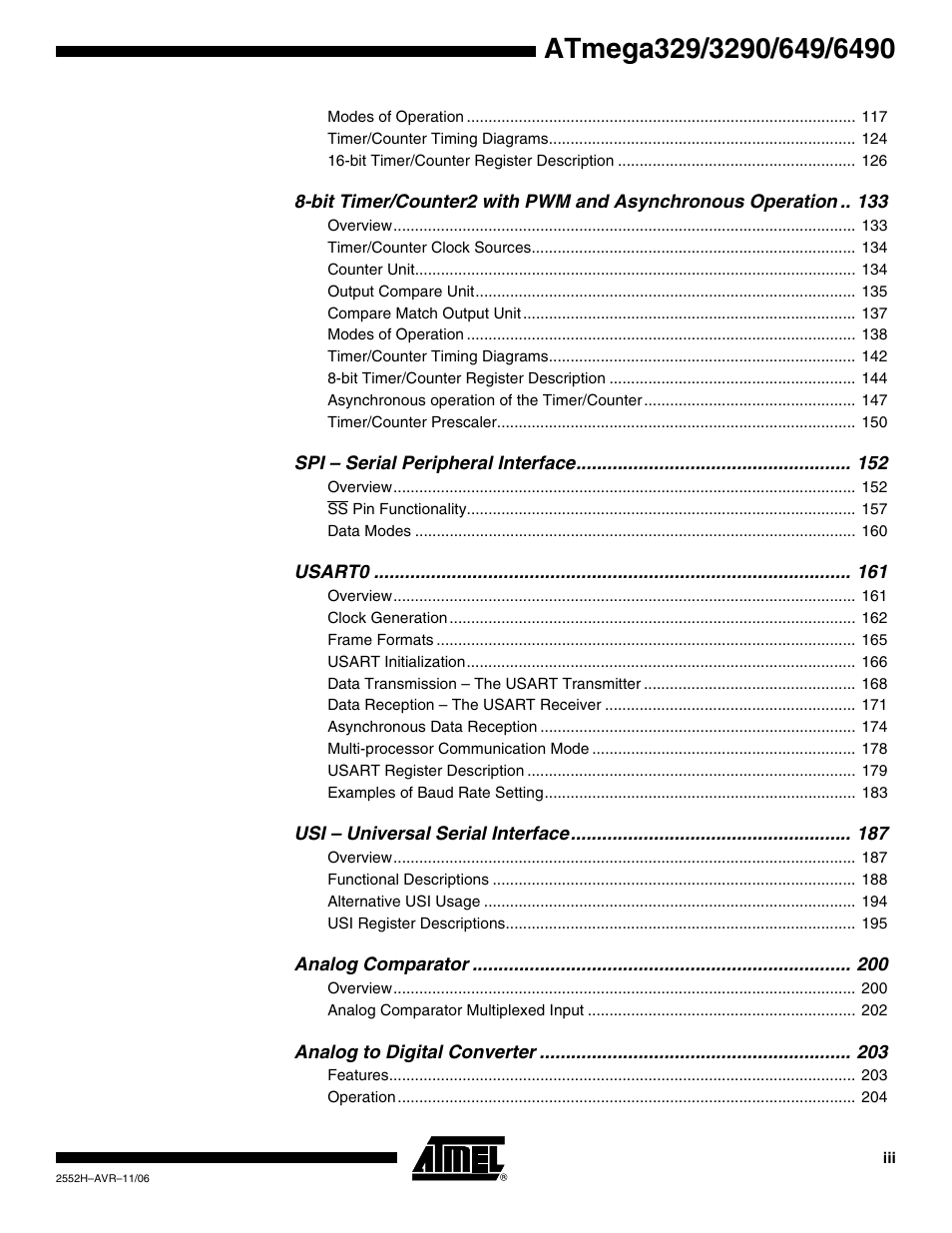 Rainbow Electronics ATmega3290P_V User Manual | Page 371 / 375