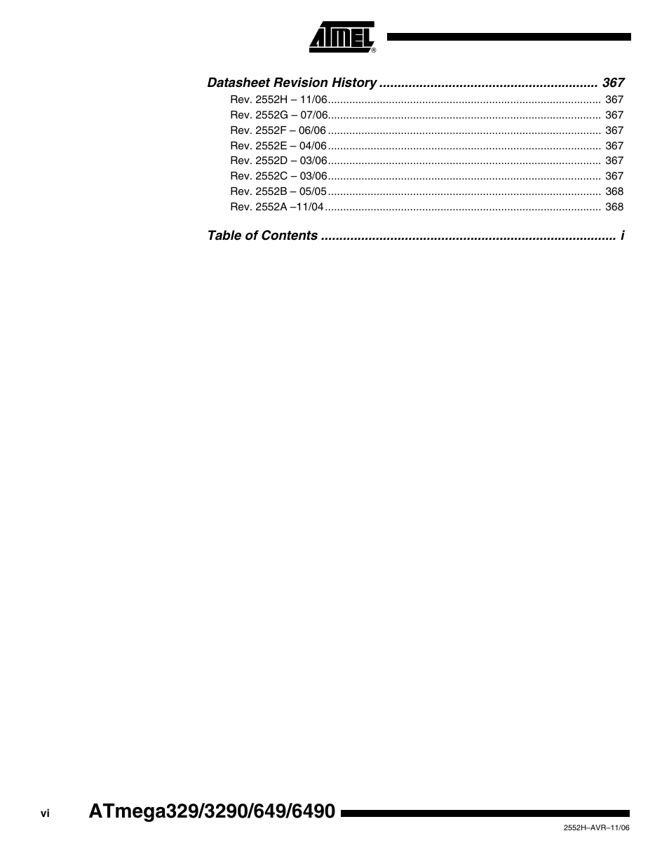 Rainbow Electronics ATmega3290P_V User Manual | Page 374 / 375