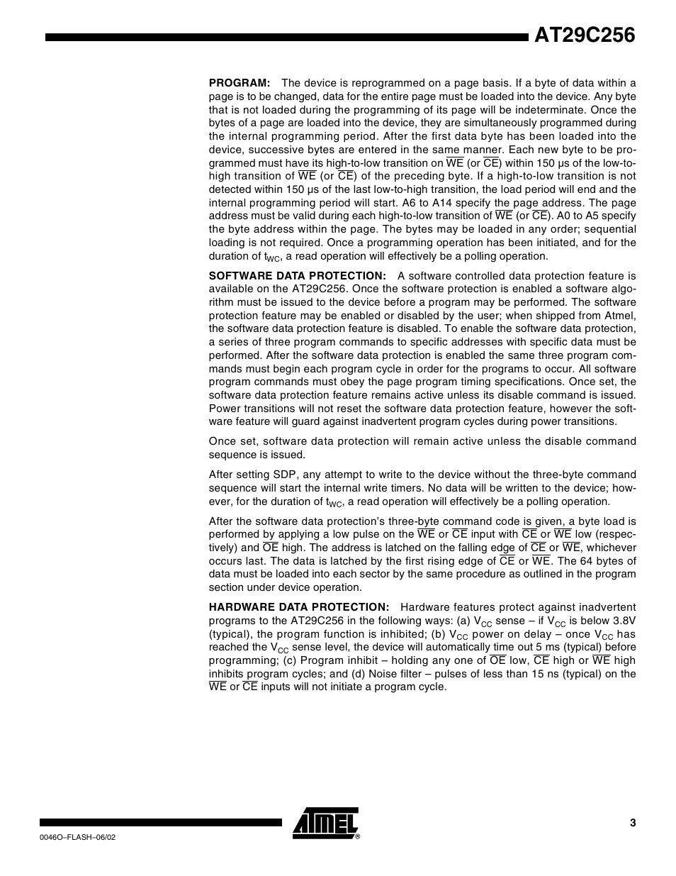 Rainbow Electronics AT29C256 User Manual | Page 3 / 18