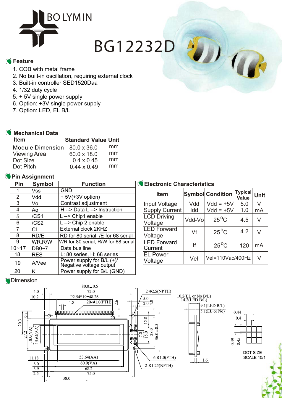 Rainbow Electronics BG12232D User Manual | 1 page