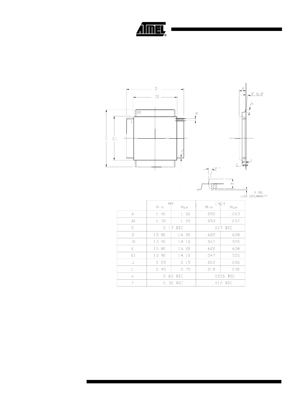 Package information, Tqfp80 | Rainbow Electronics AT89C5132 User Manual | Page 156 / 162