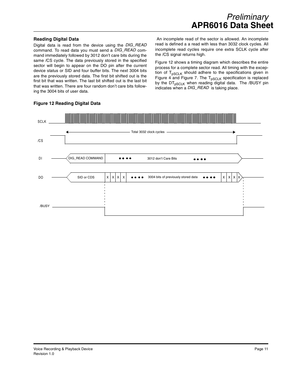 Preliminary apr6016 data sheet | Rainbow Electronics APR6016 User Manual | Page 11 / 23
