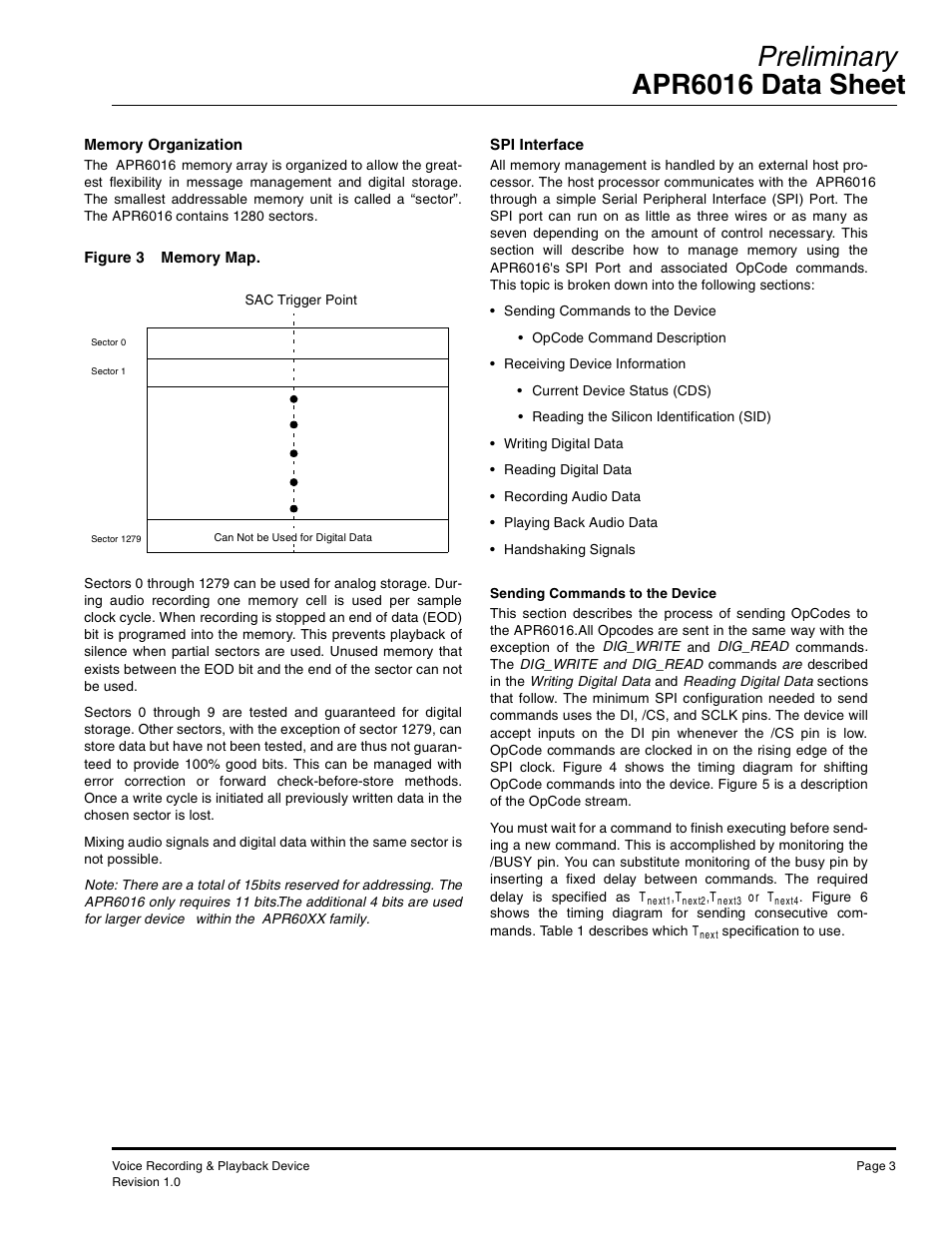 Preliminary apr6016 data sheet | Rainbow Electronics APR6016 User Manual | Page 3 / 23