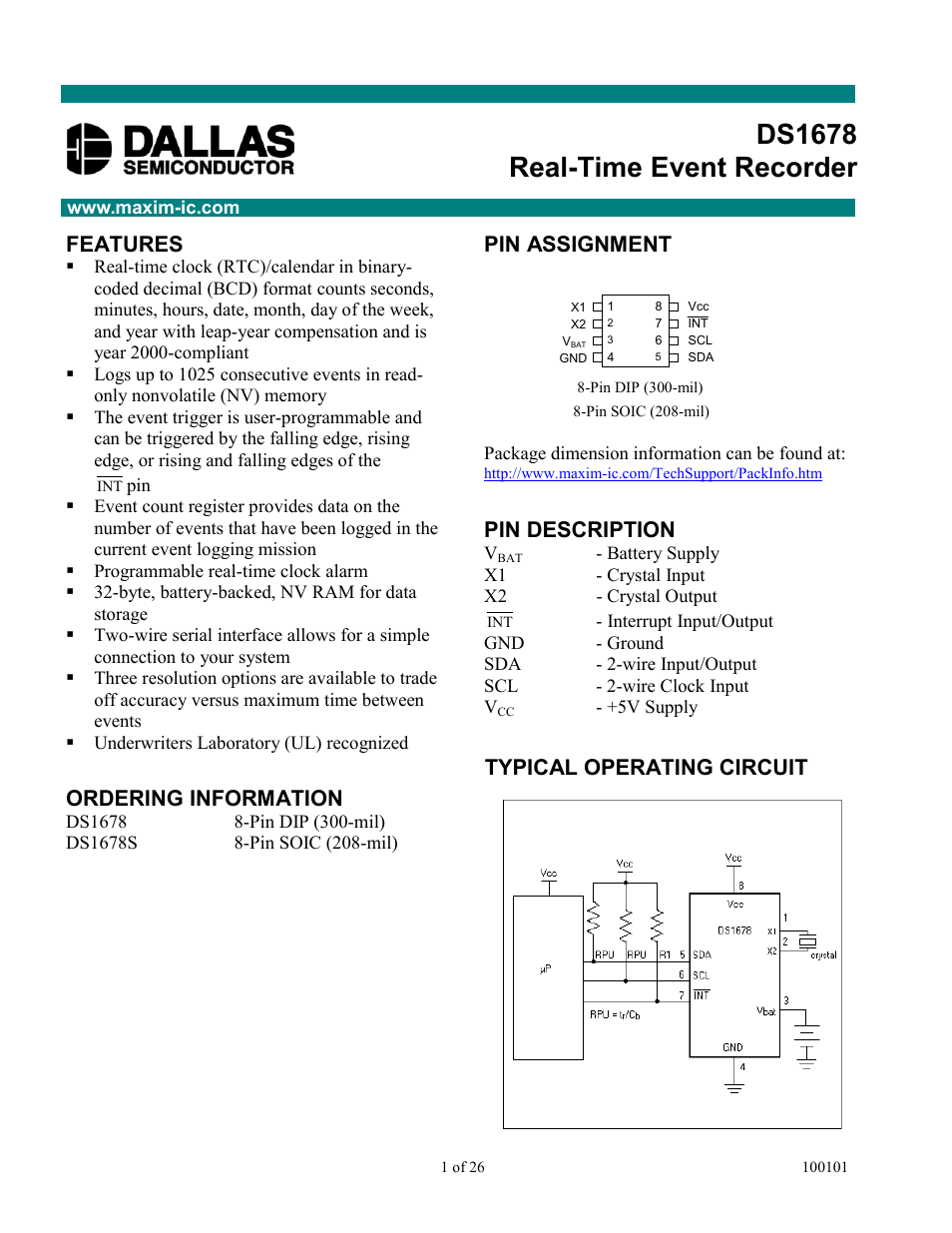 Rainbow Electronics DS1678 User Manual | 26 pages