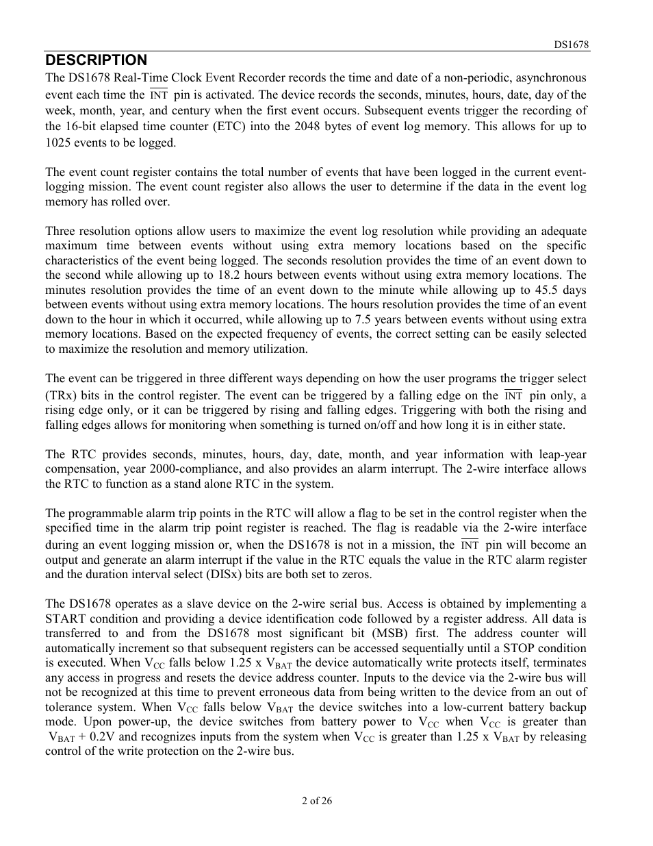 Description | Rainbow Electronics DS1678 User Manual | Page 2 / 26