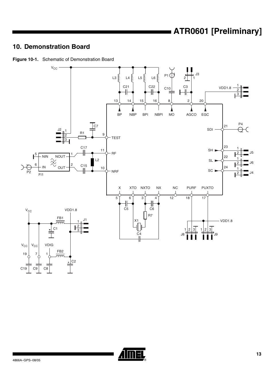 Atr0601 [preliminary, Demonstration board | Rainbow Electronics ATR0601 User Manual | Page 13 / 17