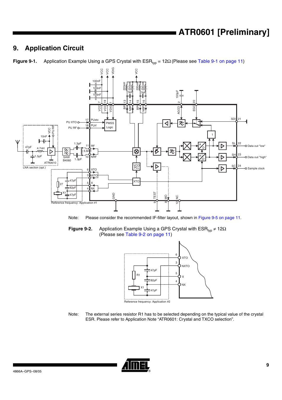 Atr0601 [preliminary, Application circuit | Rainbow Electronics ATR0601 User Manual | Page 9 / 17
