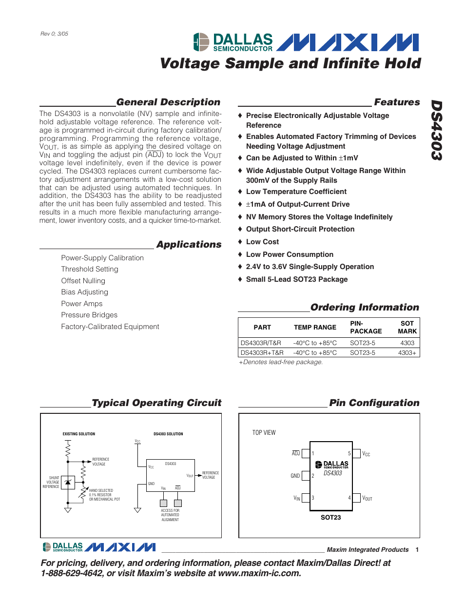 Rainbow Electronics DS4303 User Manual | 8 pages