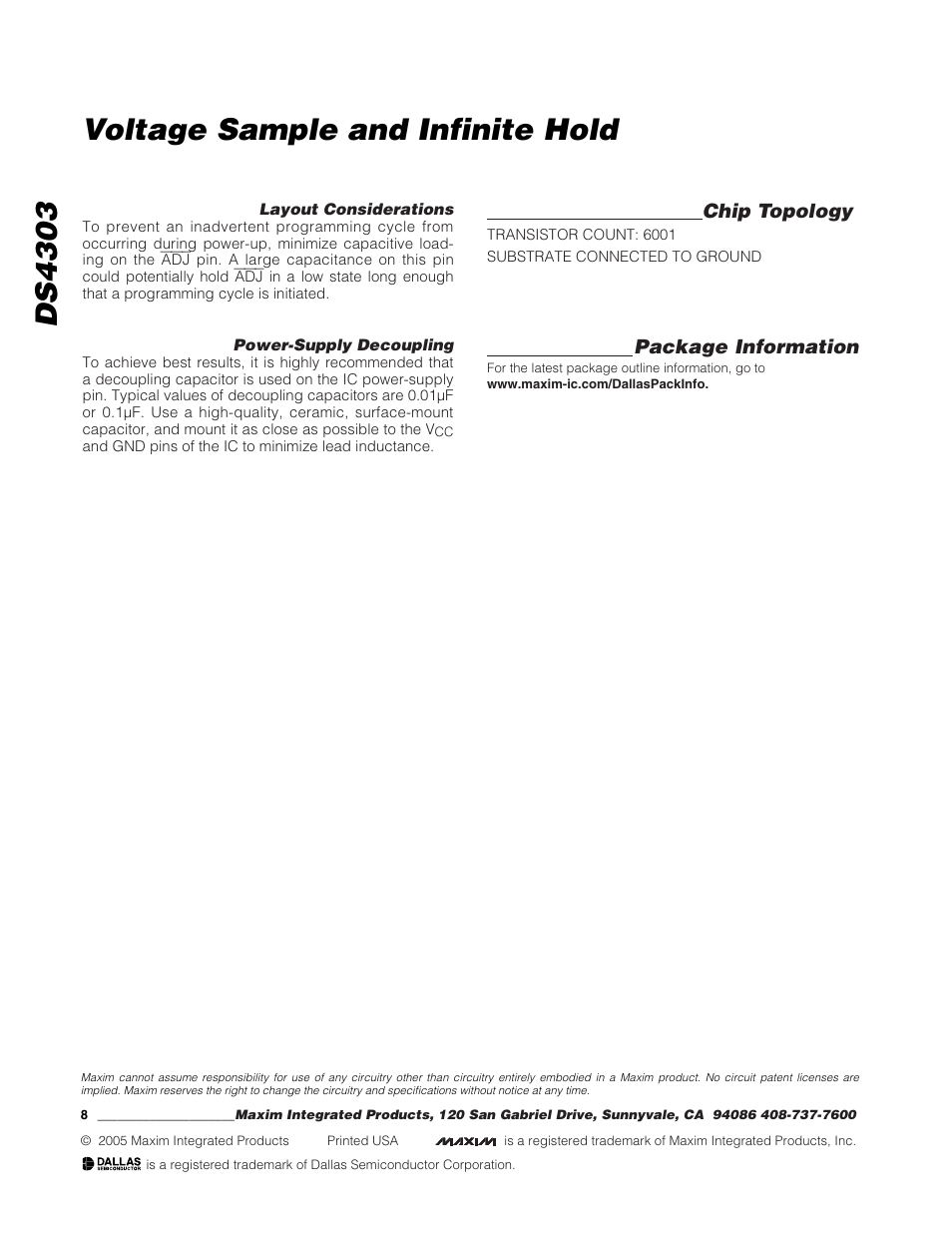 Ds4303 voltage sample and infinite hold | Rainbow Electronics DS4303 User Manual | Page 8 / 8