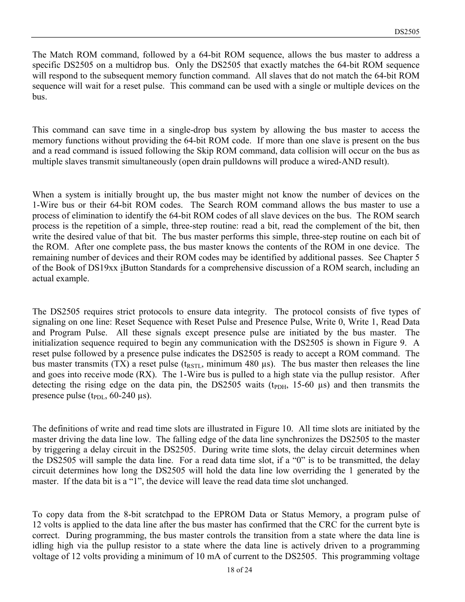Rainbow Electronics DS2505 User Manual | Page 18 / 24