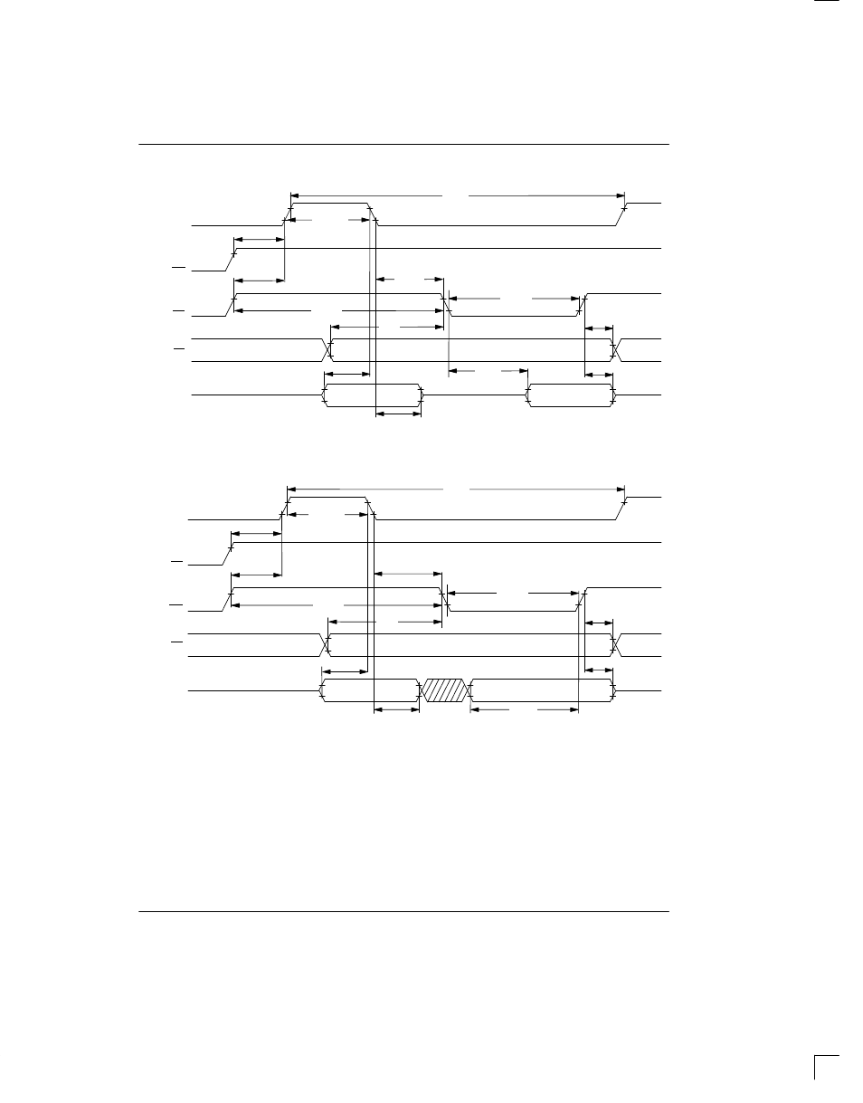 Intel bus read ac timing (bts=0) figure 3, Intel bus write ac timing (bts=0) figure 4 | Rainbow Electronics DS2172 User Manual | Page 16 / 20