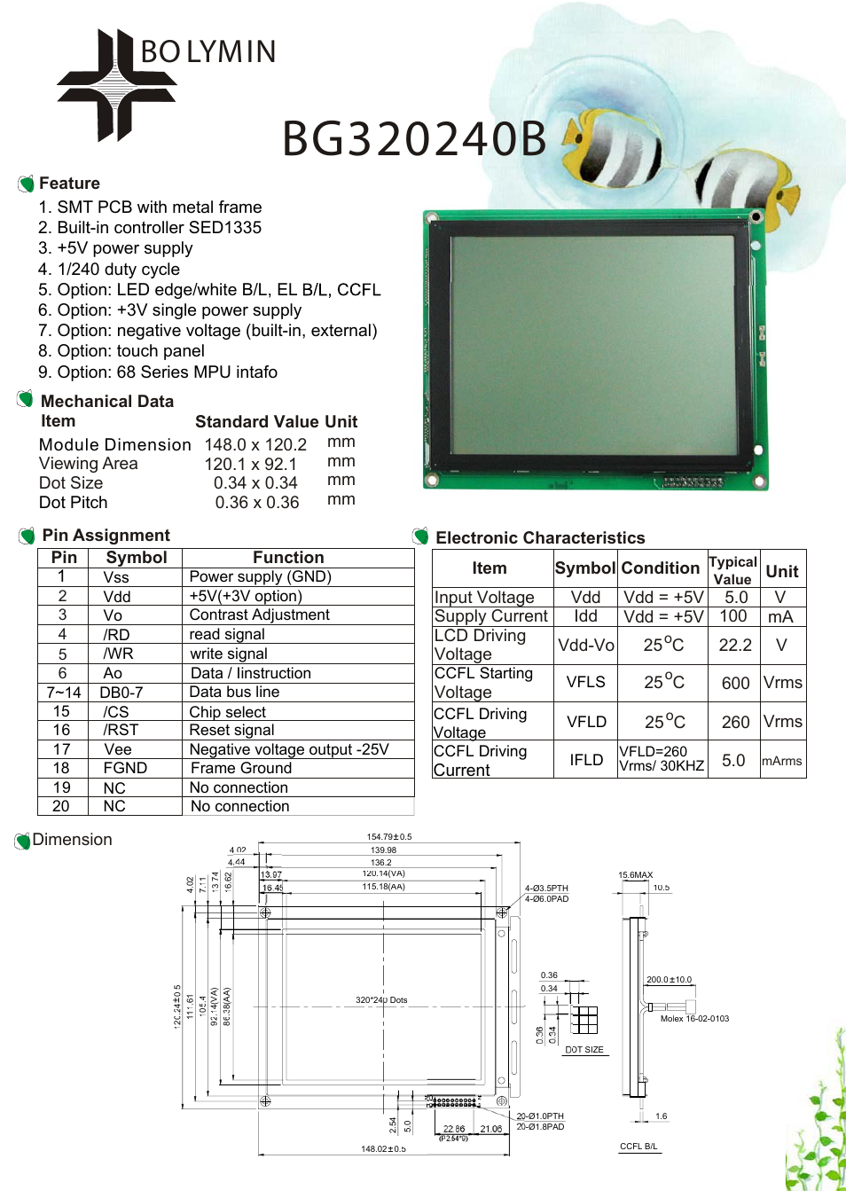 Rainbow Electronics BG320240B User Manual | 1 page