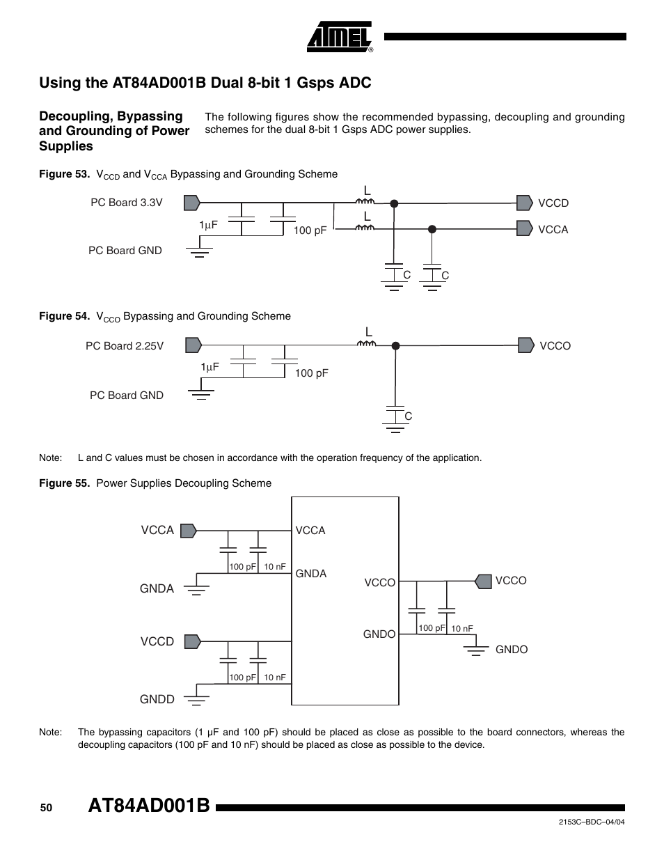Using the at84ad001b dual 8-bit 1 gsps adc | Rainbow Electronics AT84AD001B User Manual | Page 50 / 60