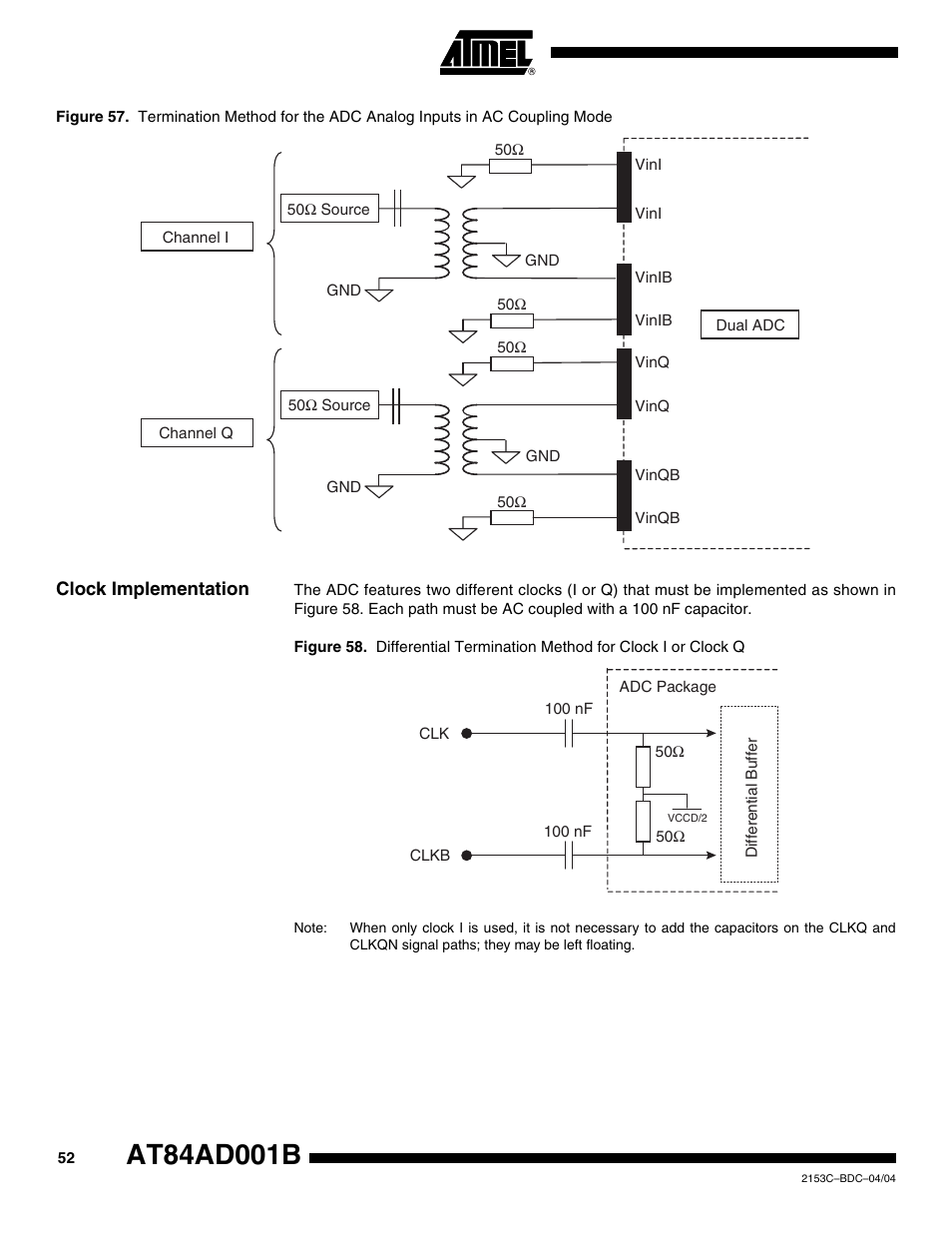 Clock implementation | Rainbow Electronics AT84AD001B User Manual | Page 52 / 60