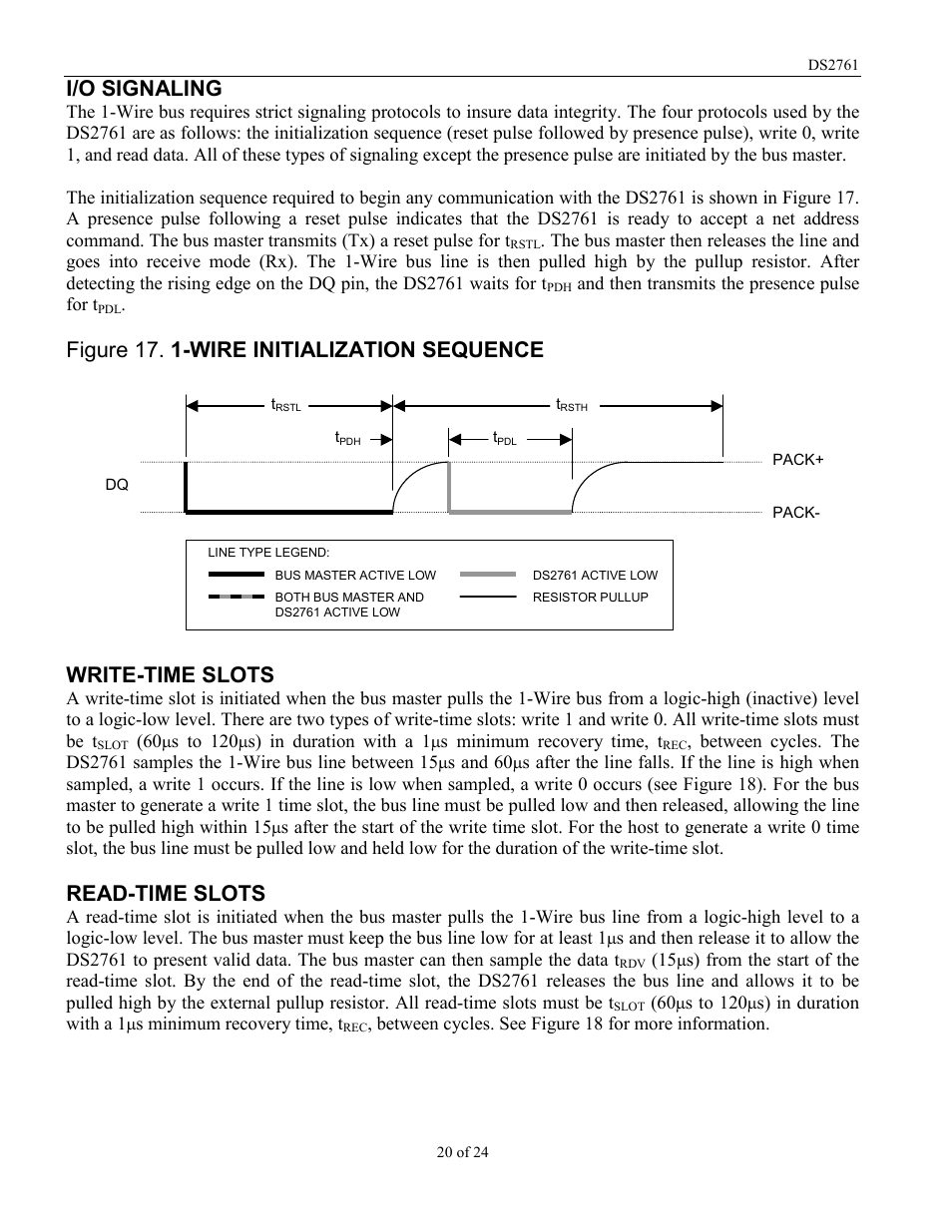 I/o signaling, Read-time slots | Rainbow Electronics DS2761 User Manual | Page 20 / 24