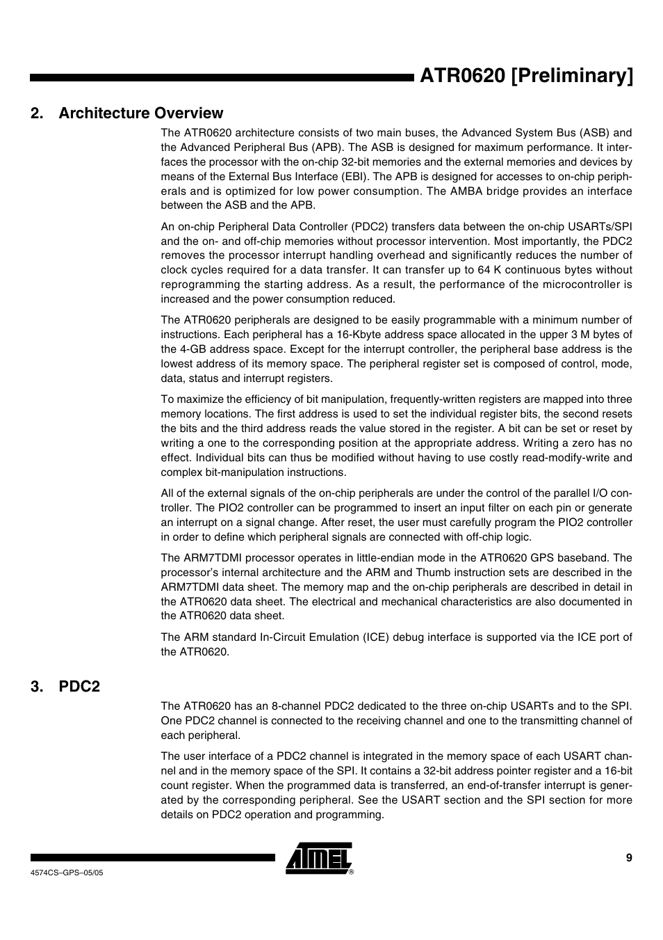 Atr0620 [preliminary, Architecture overview, Pdc2 | Rainbow Electronics ATR0620 User Manual | Page 9 / 15