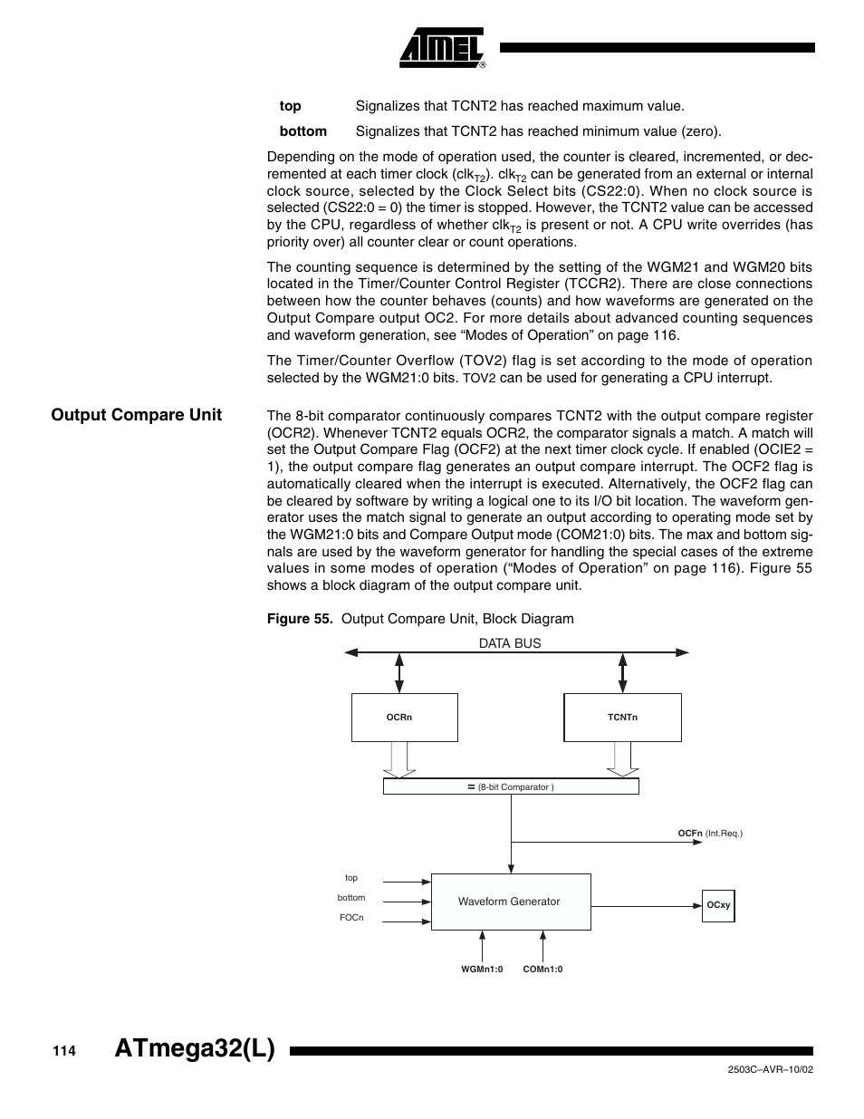 Output compare unit, Atmega32(l) | Rainbow Electronics ATmega32L User Manual | Page 114 / 313