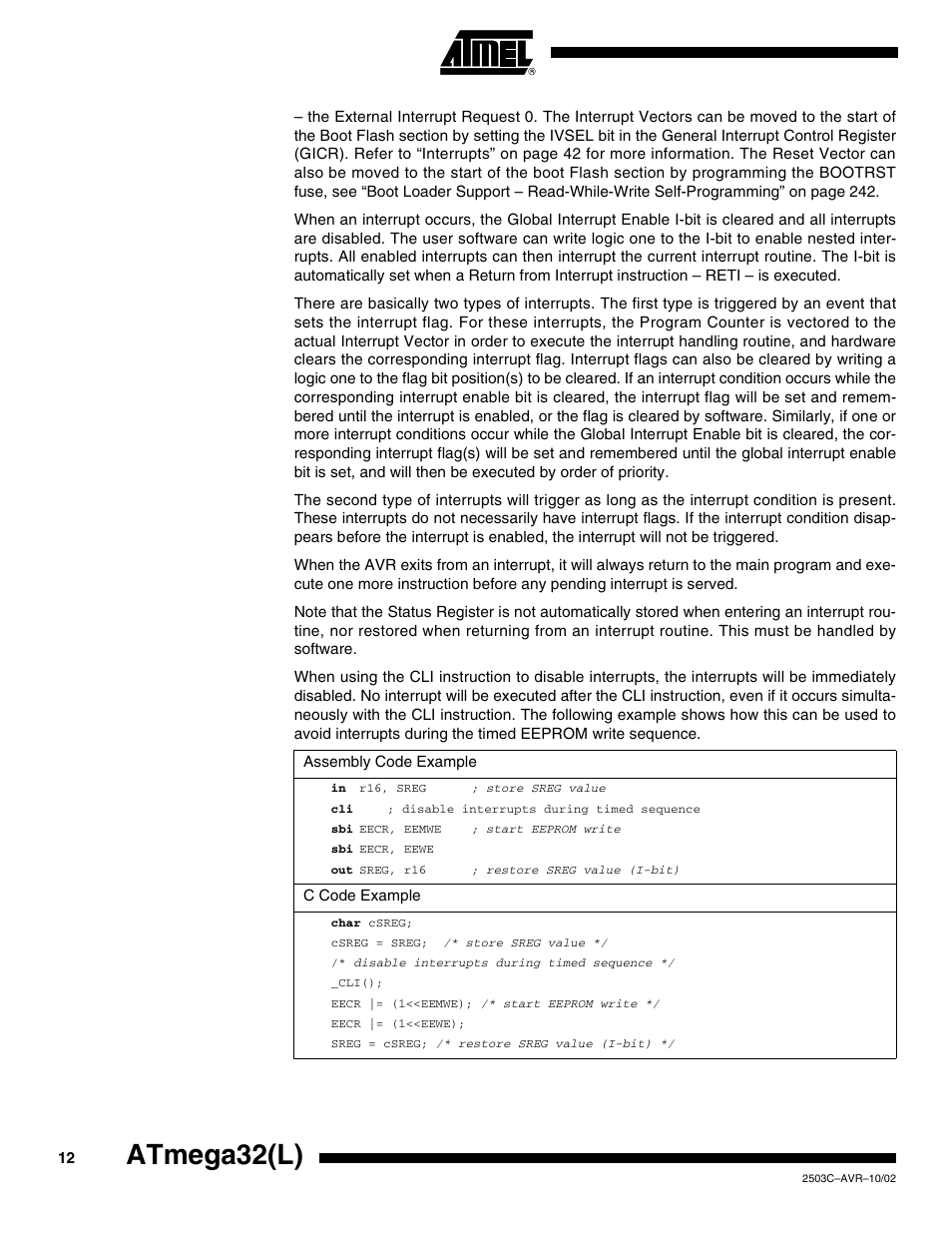 Atmega32(l) | Rainbow Electronics ATmega32L User Manual | Page 12 / 313