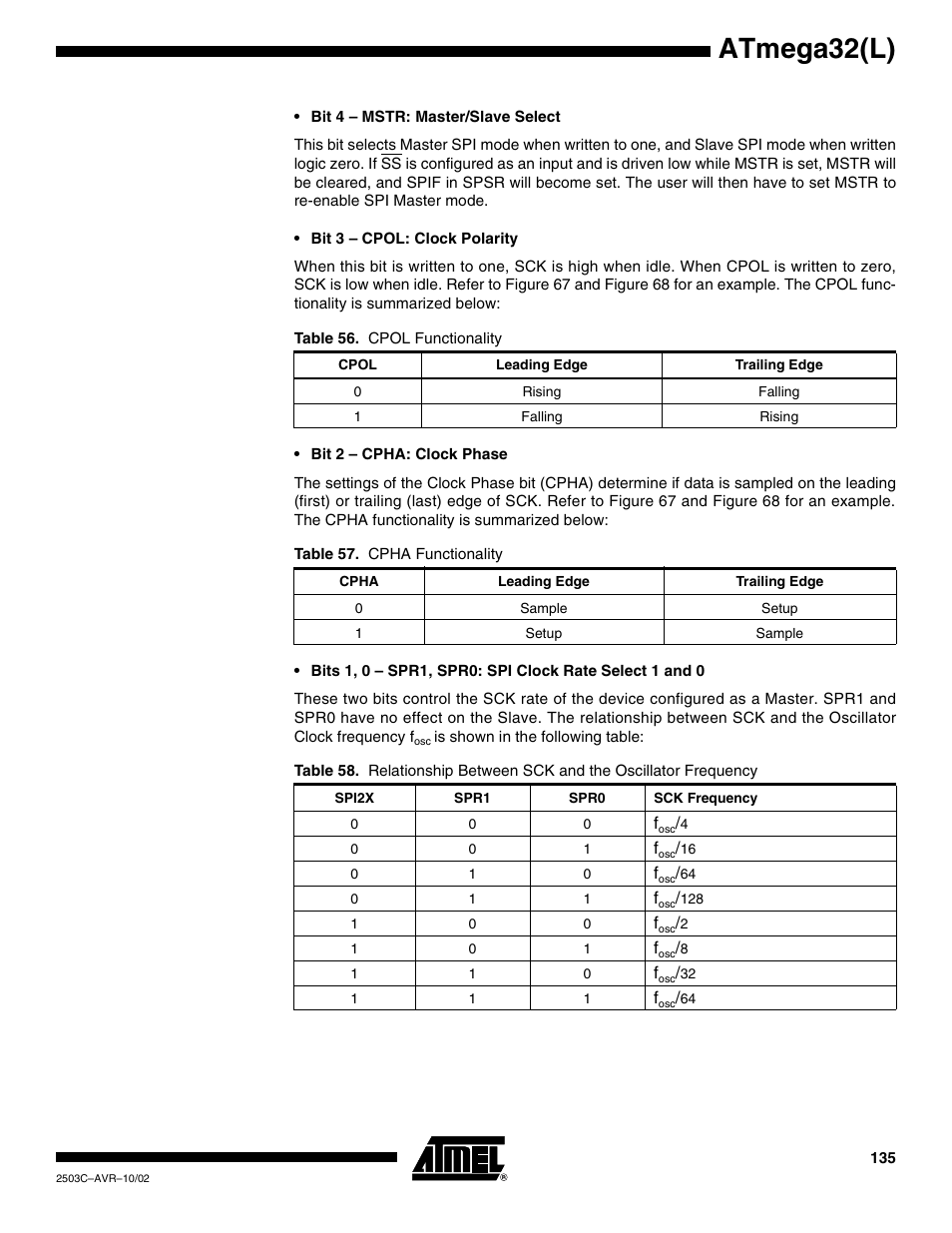 Atmega32(l) | Rainbow Electronics ATmega32L User Manual | Page 135 / 313