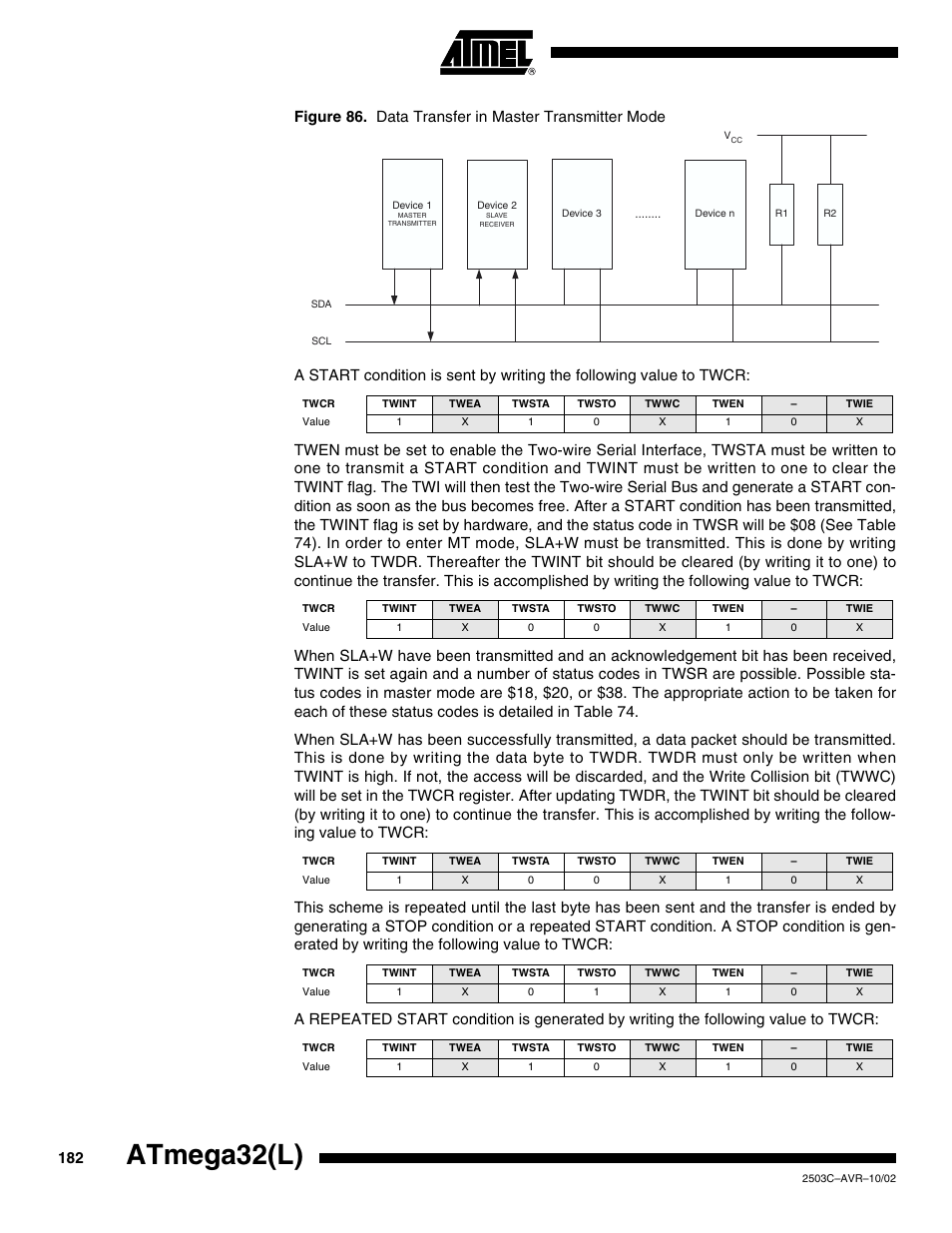 Atmega32(l) | Rainbow Electronics ATmega32L User Manual | Page 182 / 313
