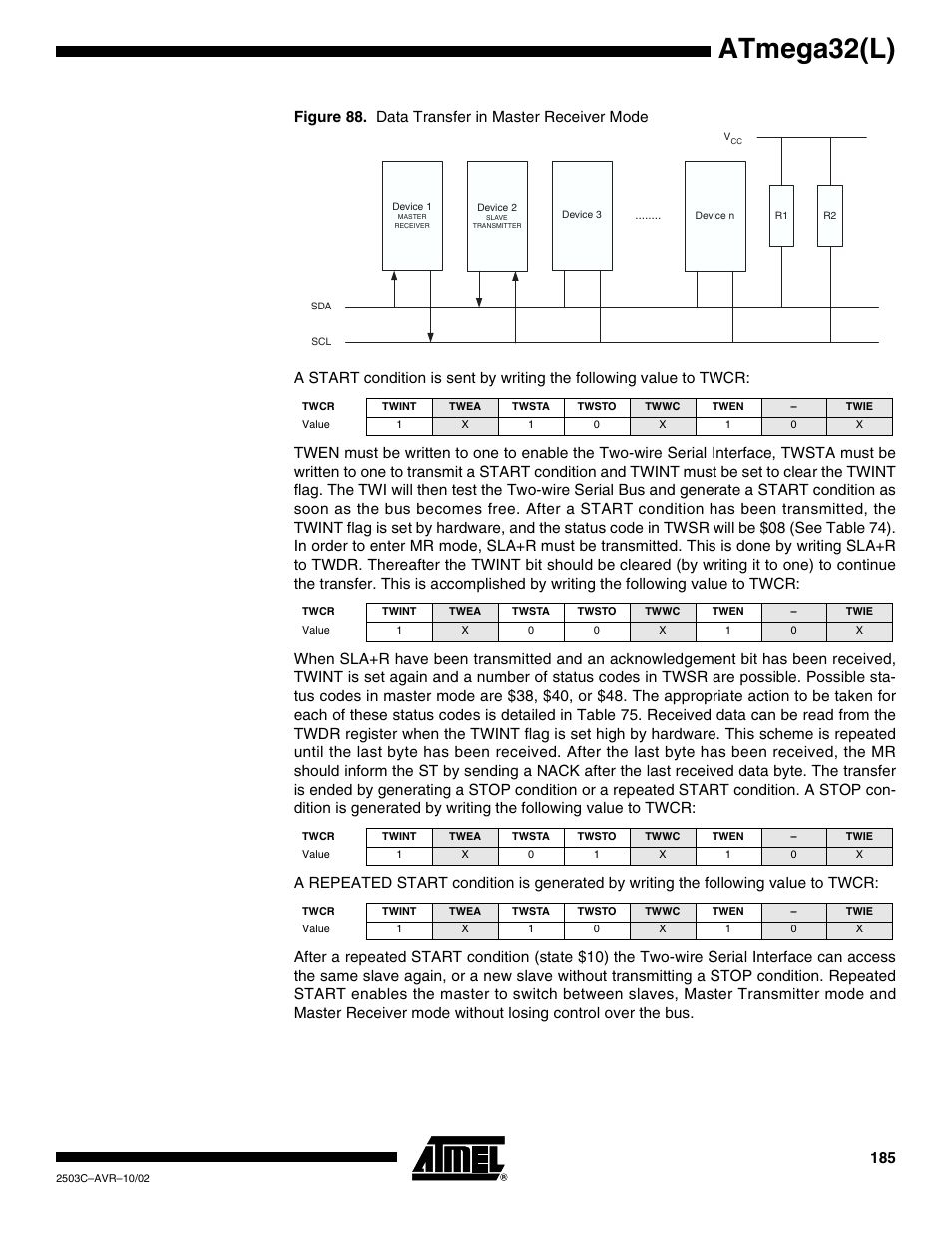 Atmega32(l) | Rainbow Electronics ATmega32L User Manual | Page 185 / 313