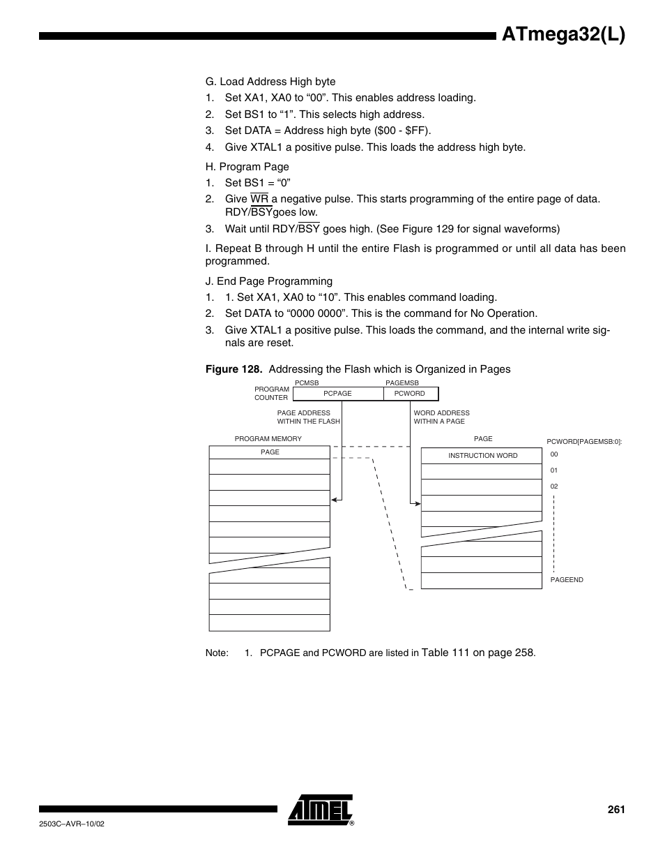 Atmega32(l) | Rainbow Electronics ATmega32L User Manual | Page 261 / 313