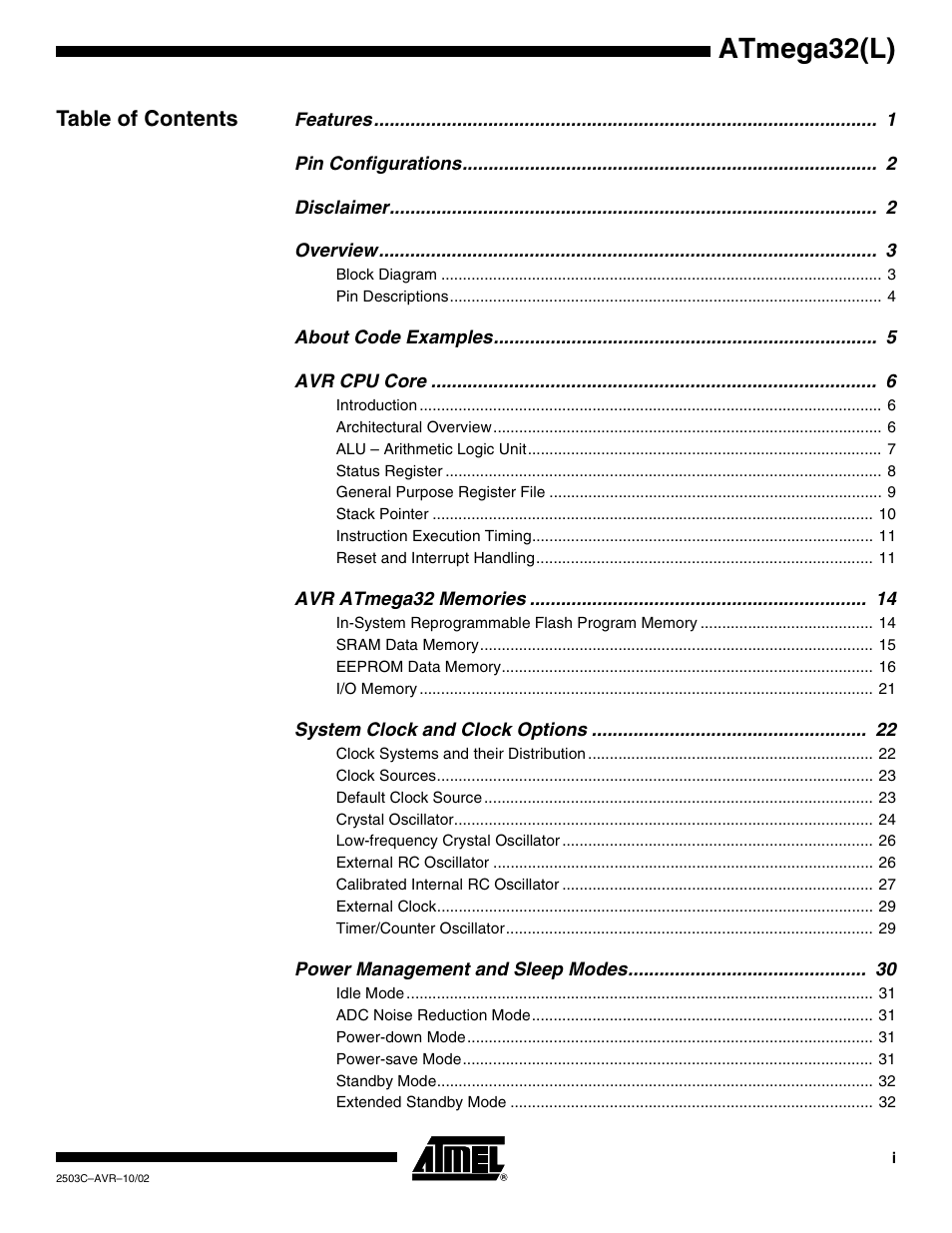 Rainbow Electronics ATmega32L User Manual | Page 308 / 313