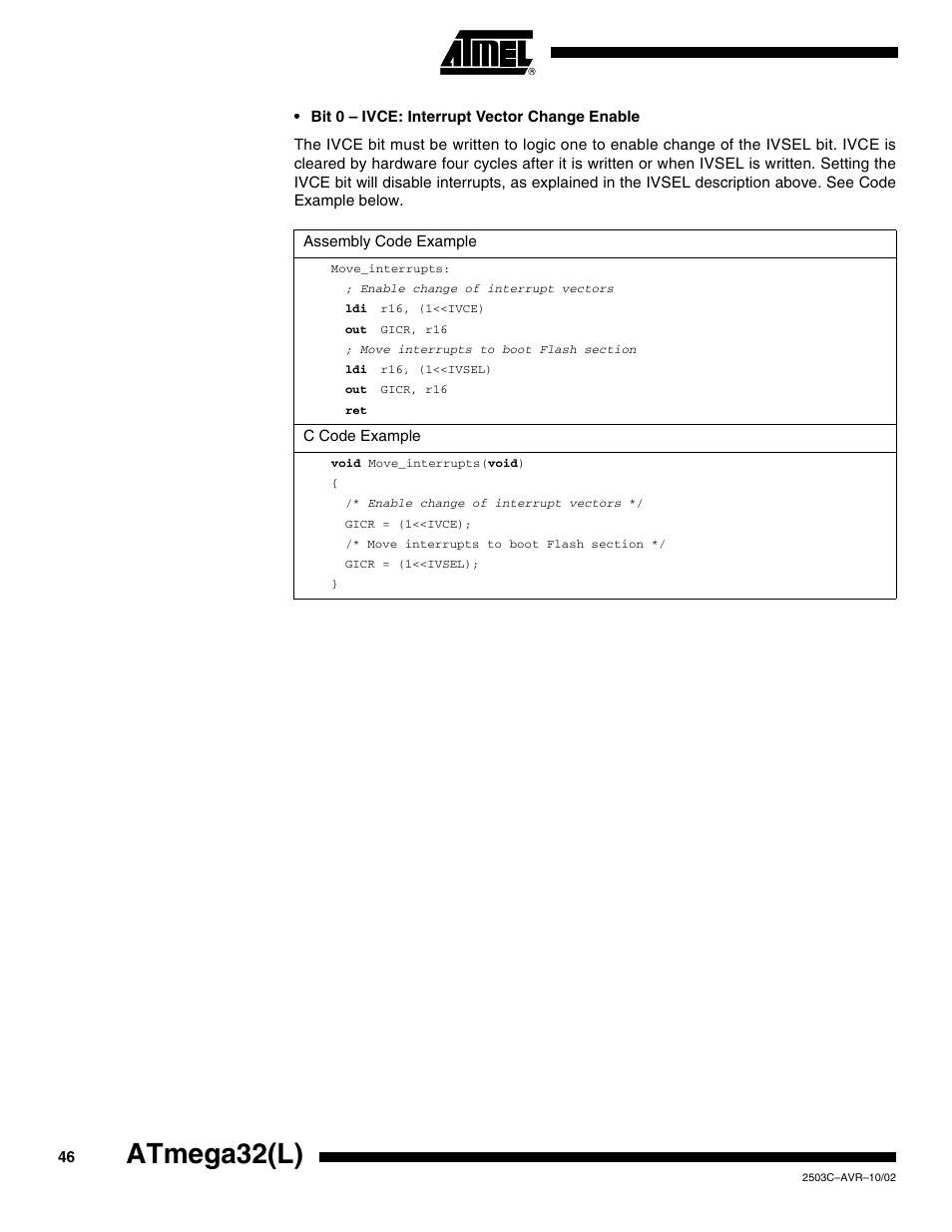 Atmega32(l) | Rainbow Electronics ATmega32L User Manual | Page 46 / 313